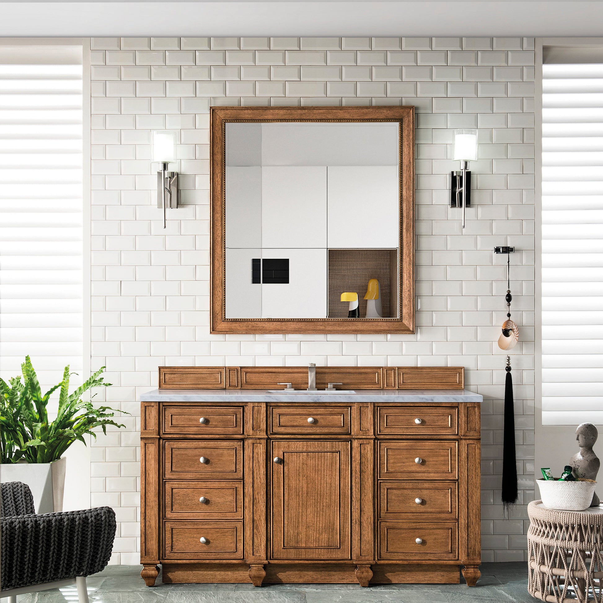 Saddle Brown / Eternal Jasmine Pearl - 3 Faucet Holes