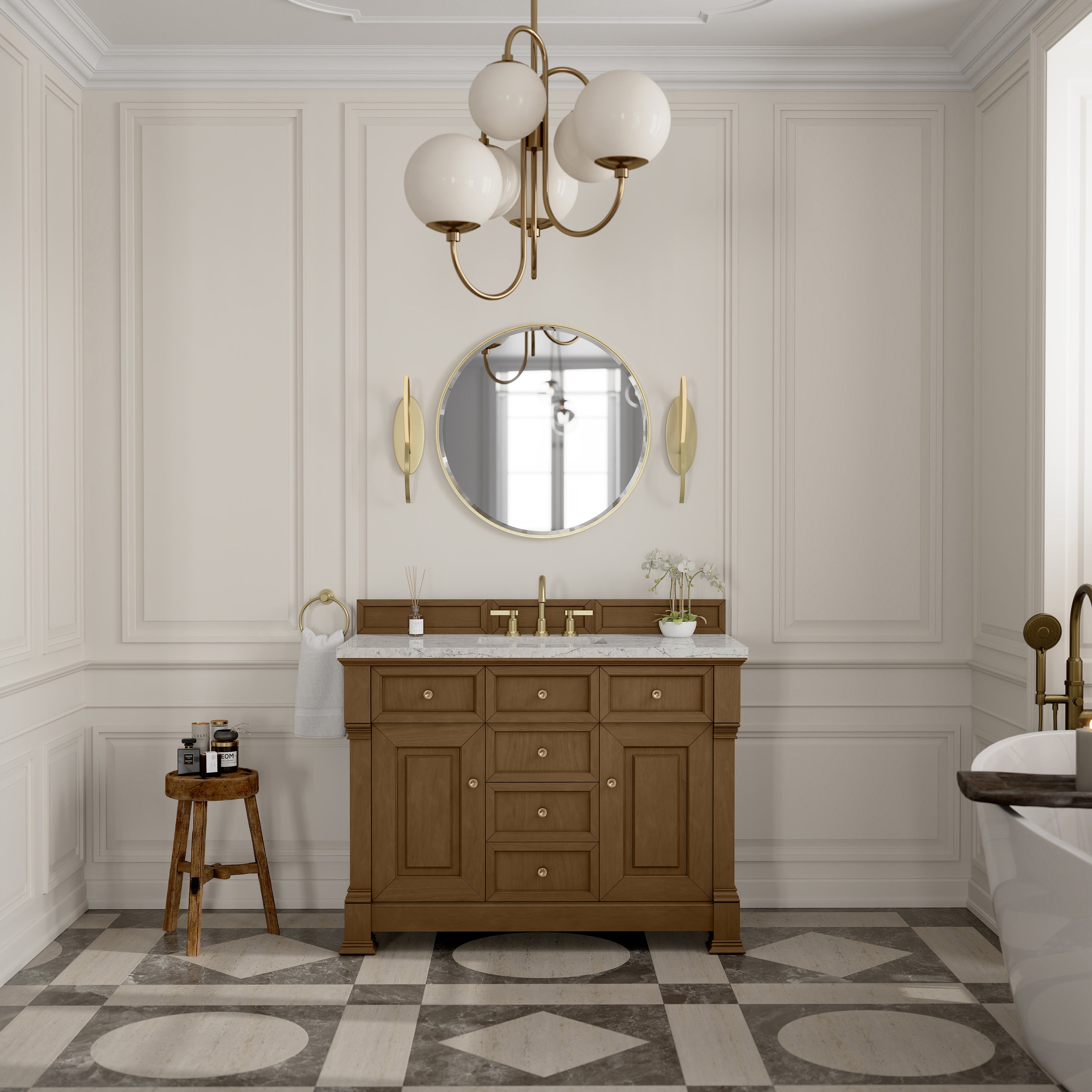 Honey Oak / Eternal Jasmine Pearl - 3 Faucet Holes