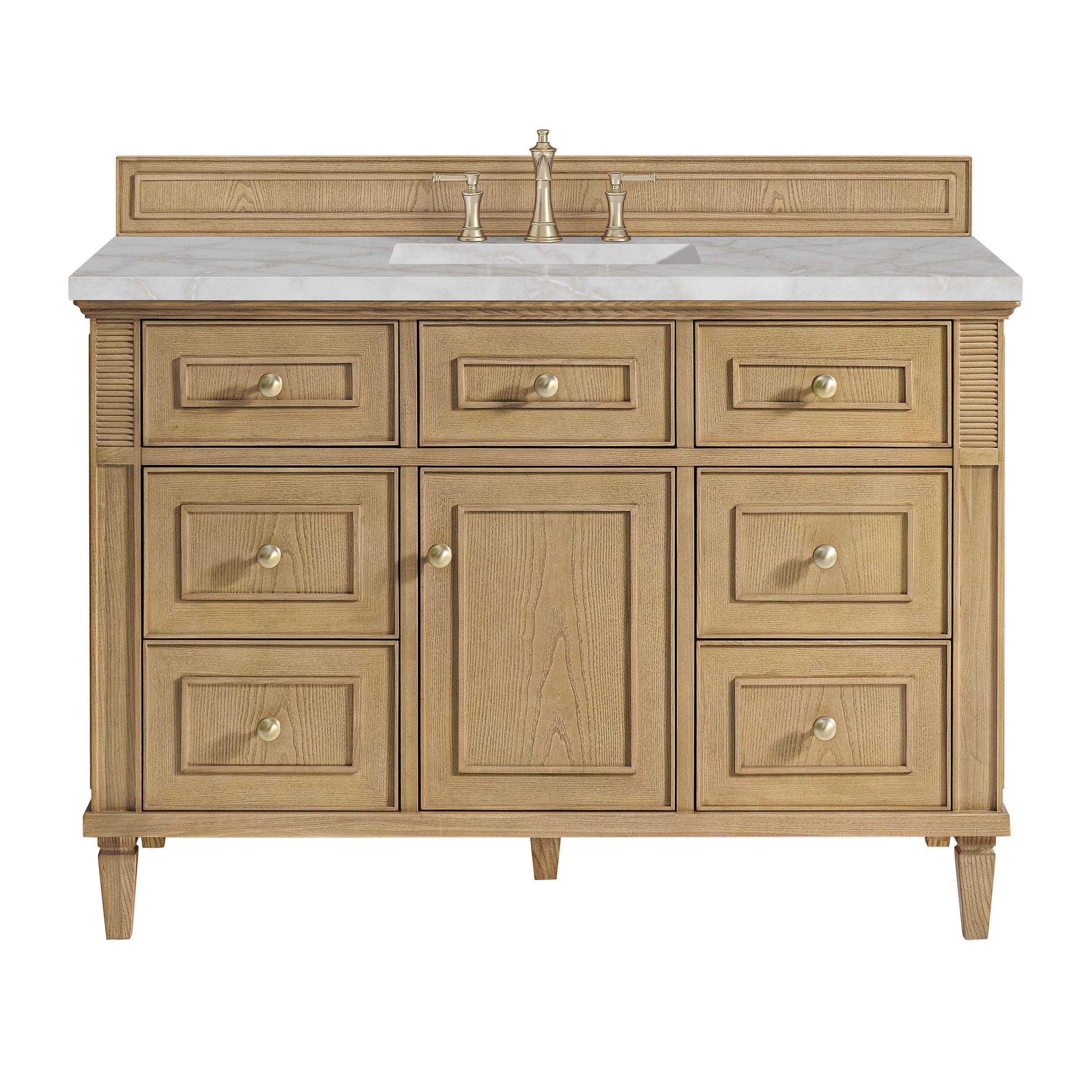 Light Natural Oak / Victorian Silver - 3 Faucet Holes