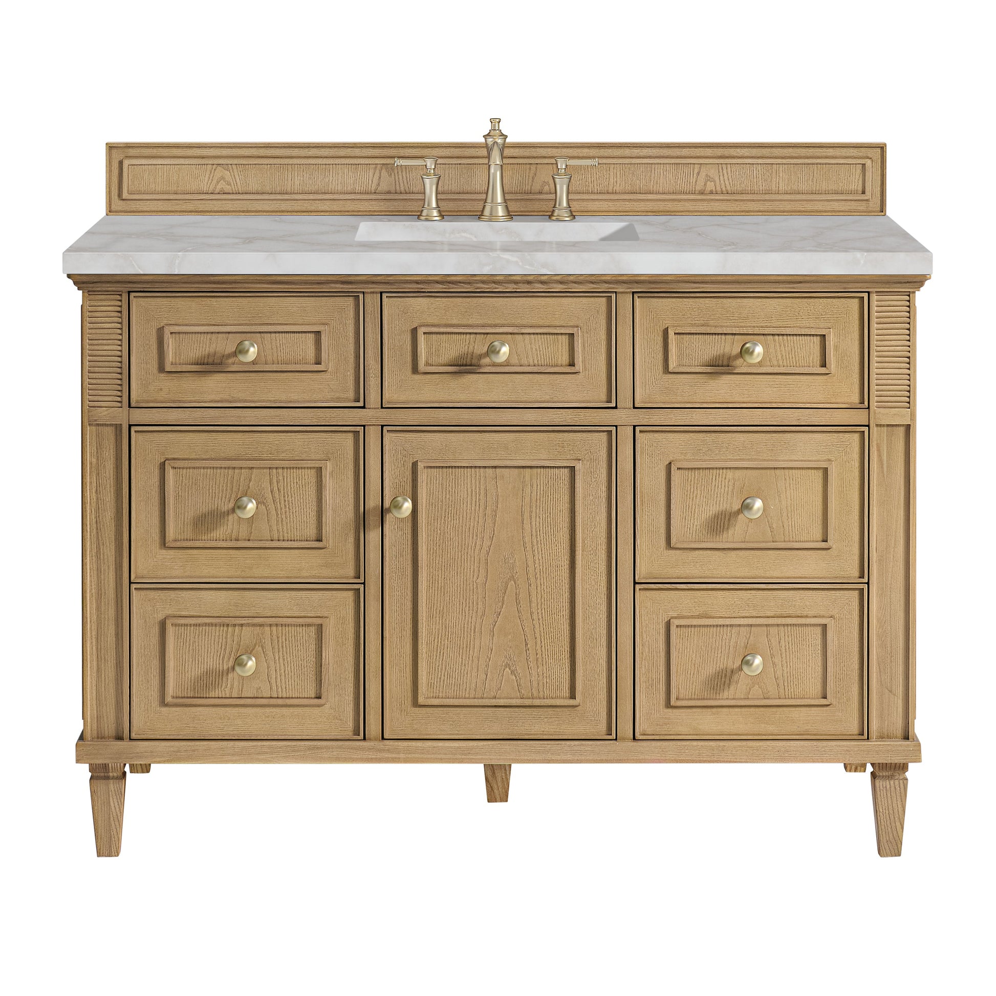 Light Natural Oak / Victorian Silver - 3 Faucet Holes