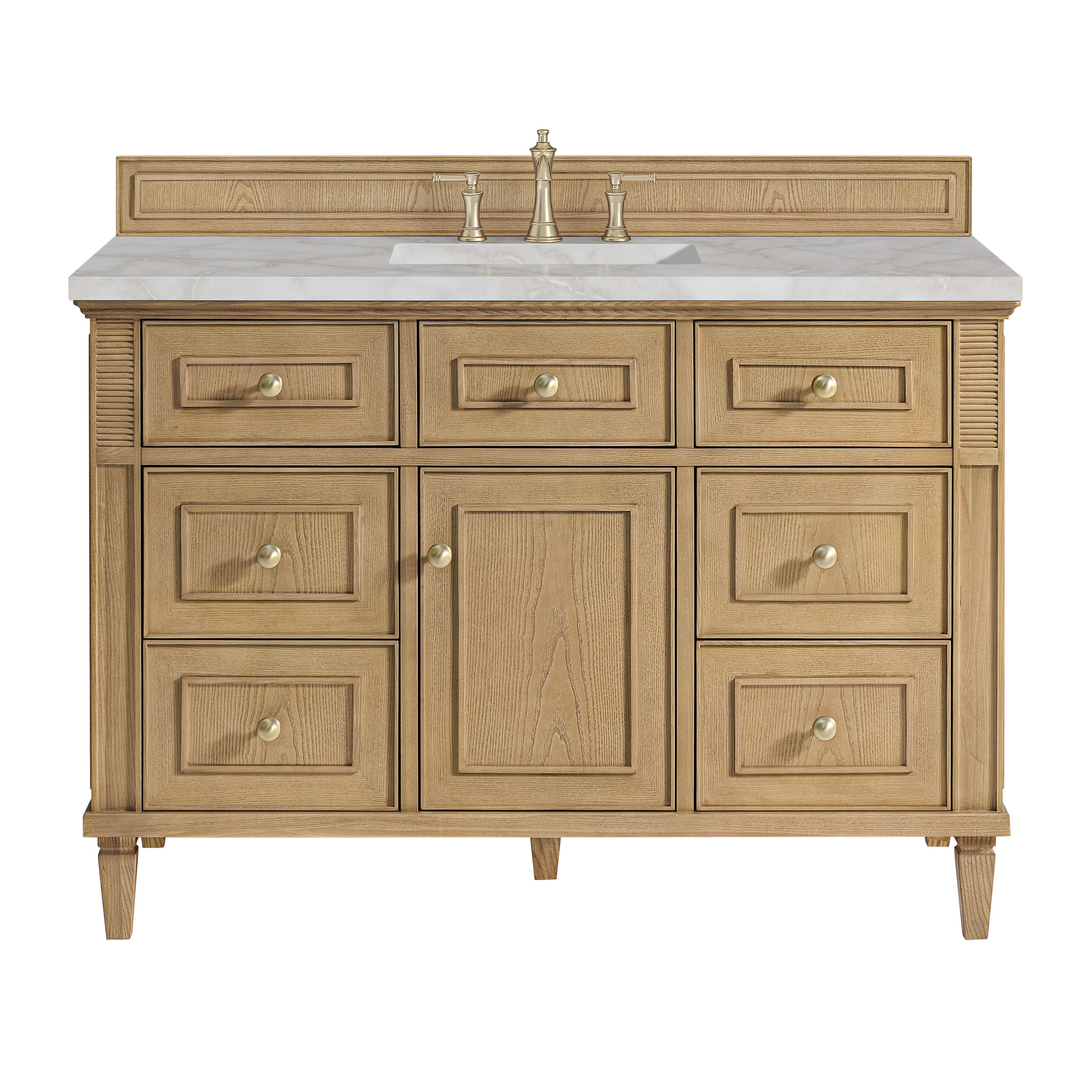 Light Natural Oak / Victorian Silver - 3 Faucet Holes