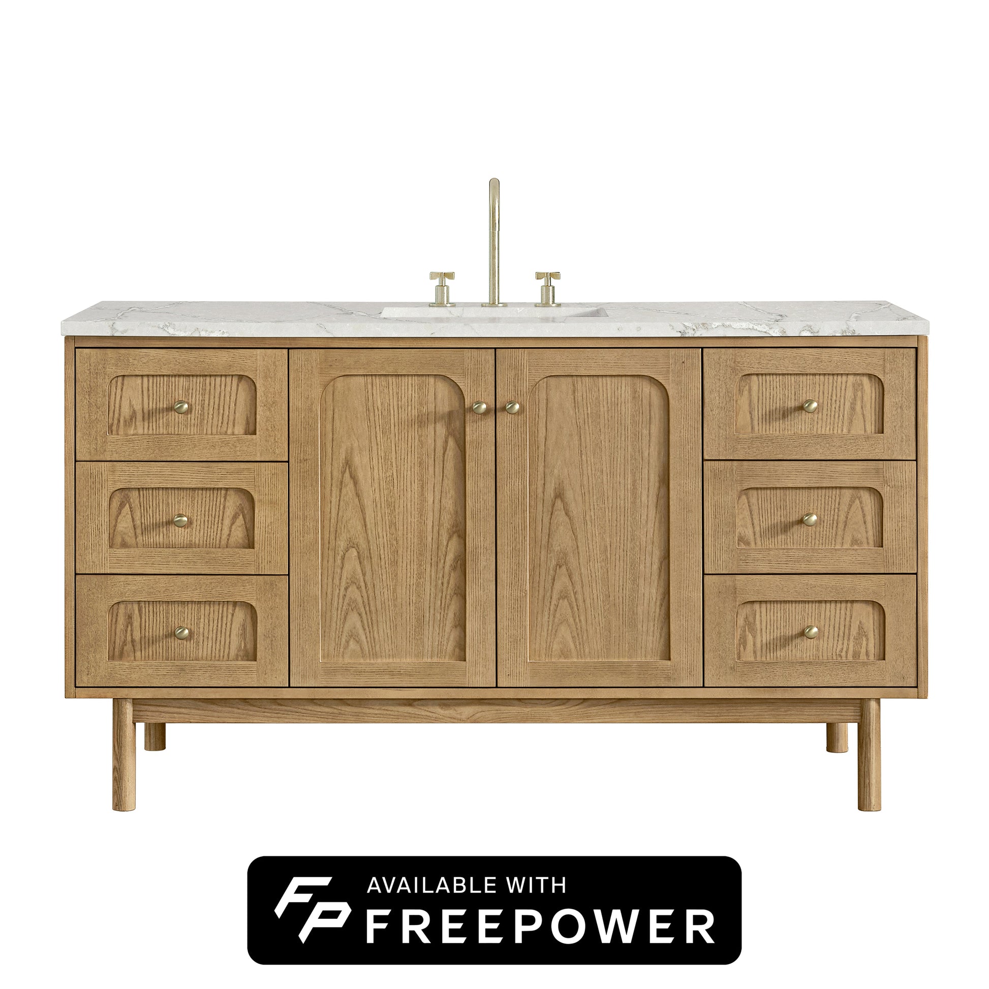 Light Natural Oak / Victorian Silver - 3 Faucet Holes