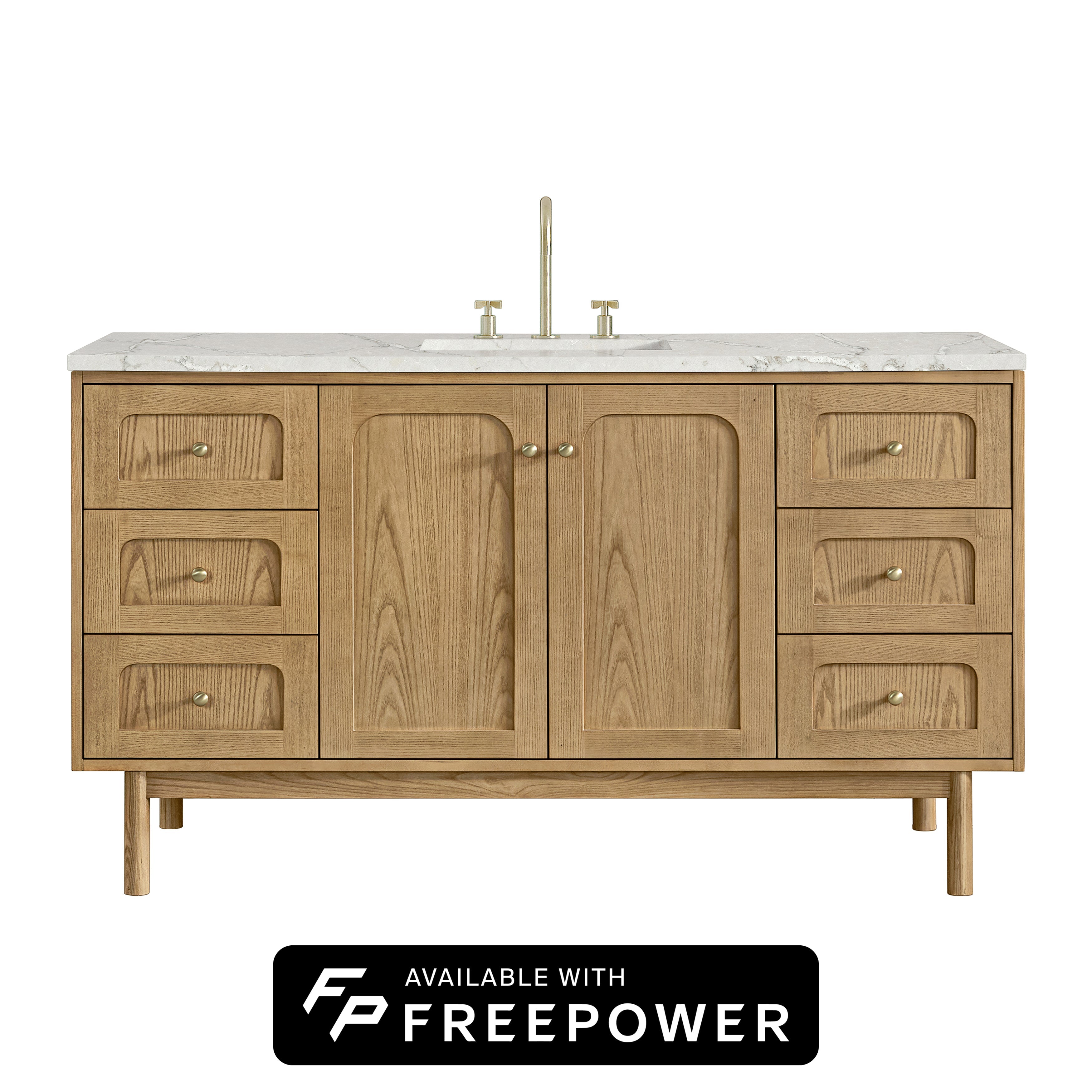 Light Natural Oak / Victorian Silver - 3 Faucet Holes