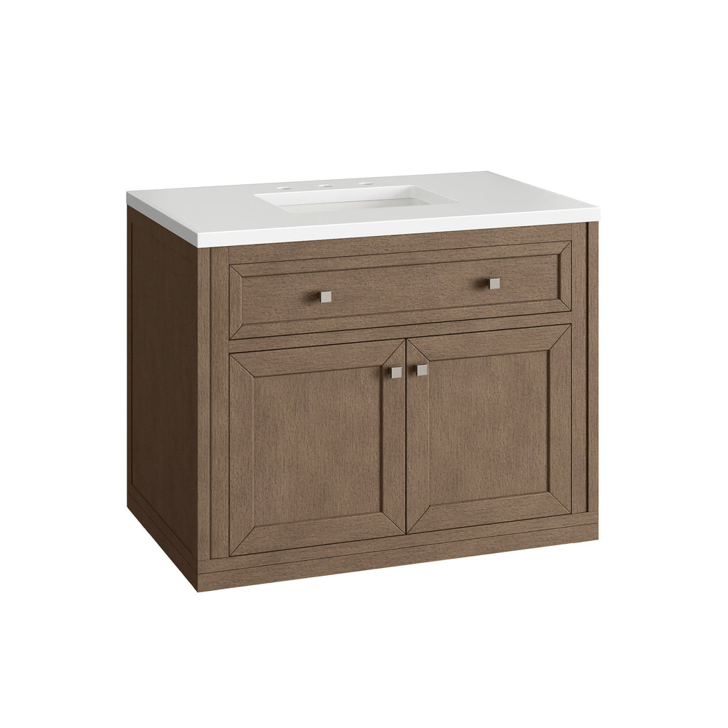 Whitewashed Walnut / White Zeus - 3 Faucet Holes