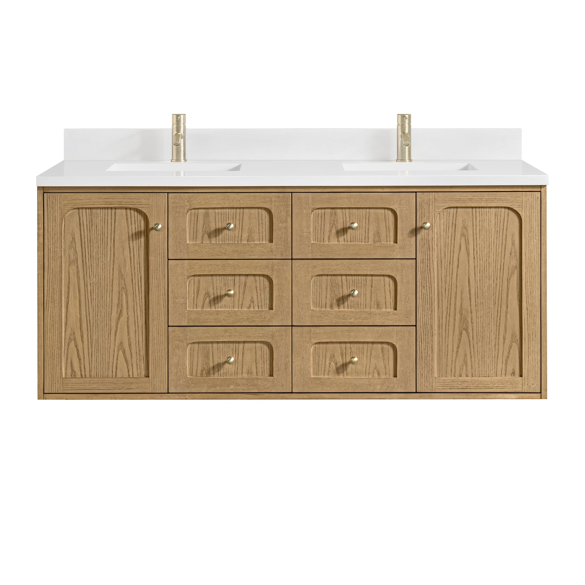 Light Natural Oak / White Zeus - 1 Faucet Hole