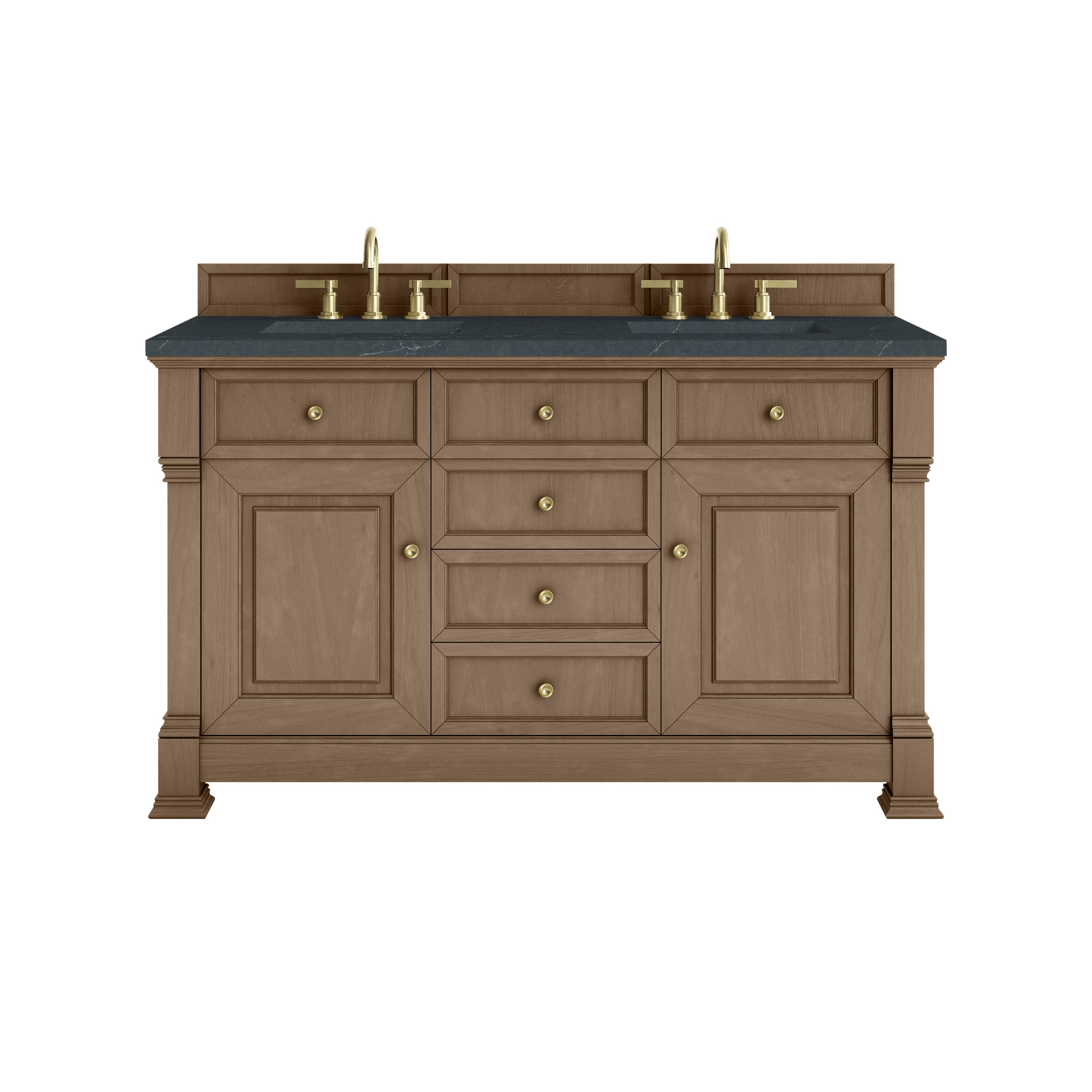 Pecan / Charcoal Soapstone - 3 Faucet Holes