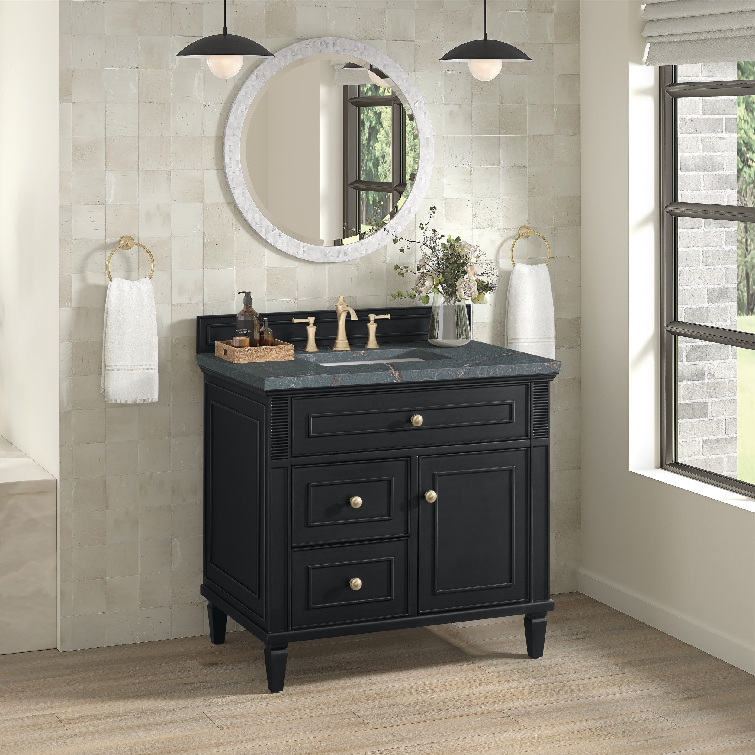 Black Onyx / Parisien Bleu - 3 Faucet Holes