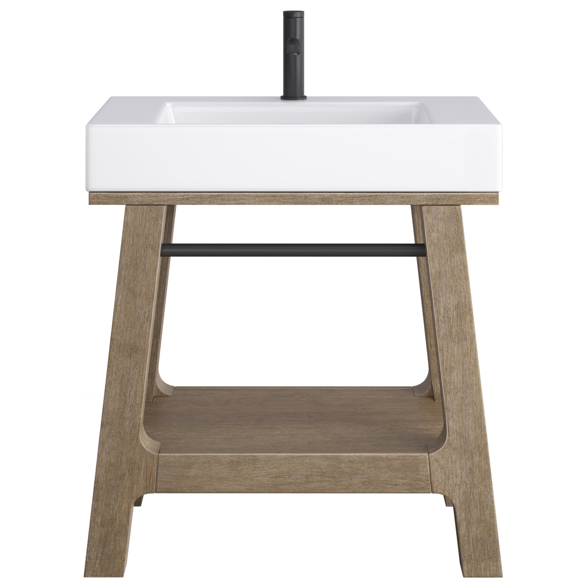 Weathered Timber / Glossy White