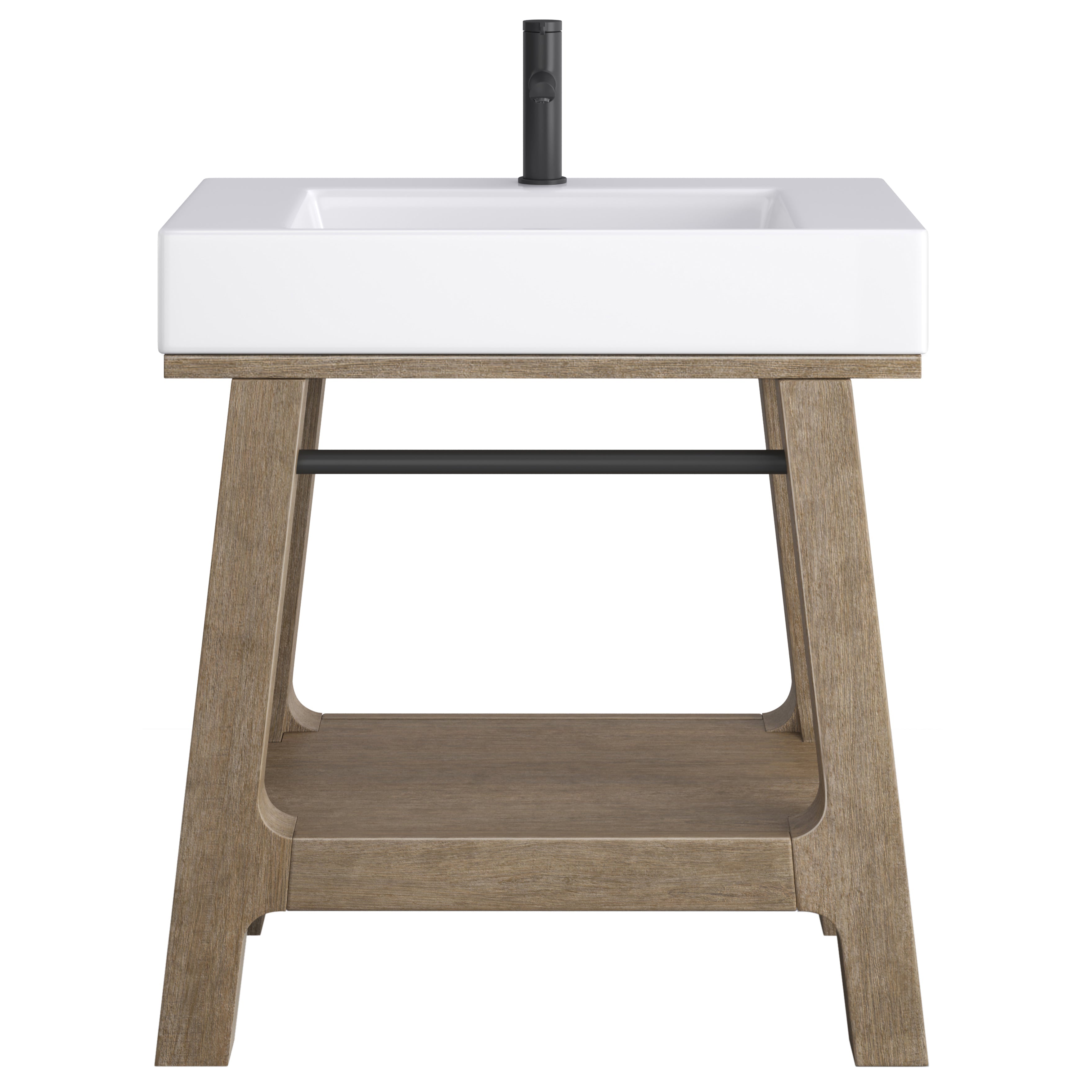 Weathered Timber / Glossy White