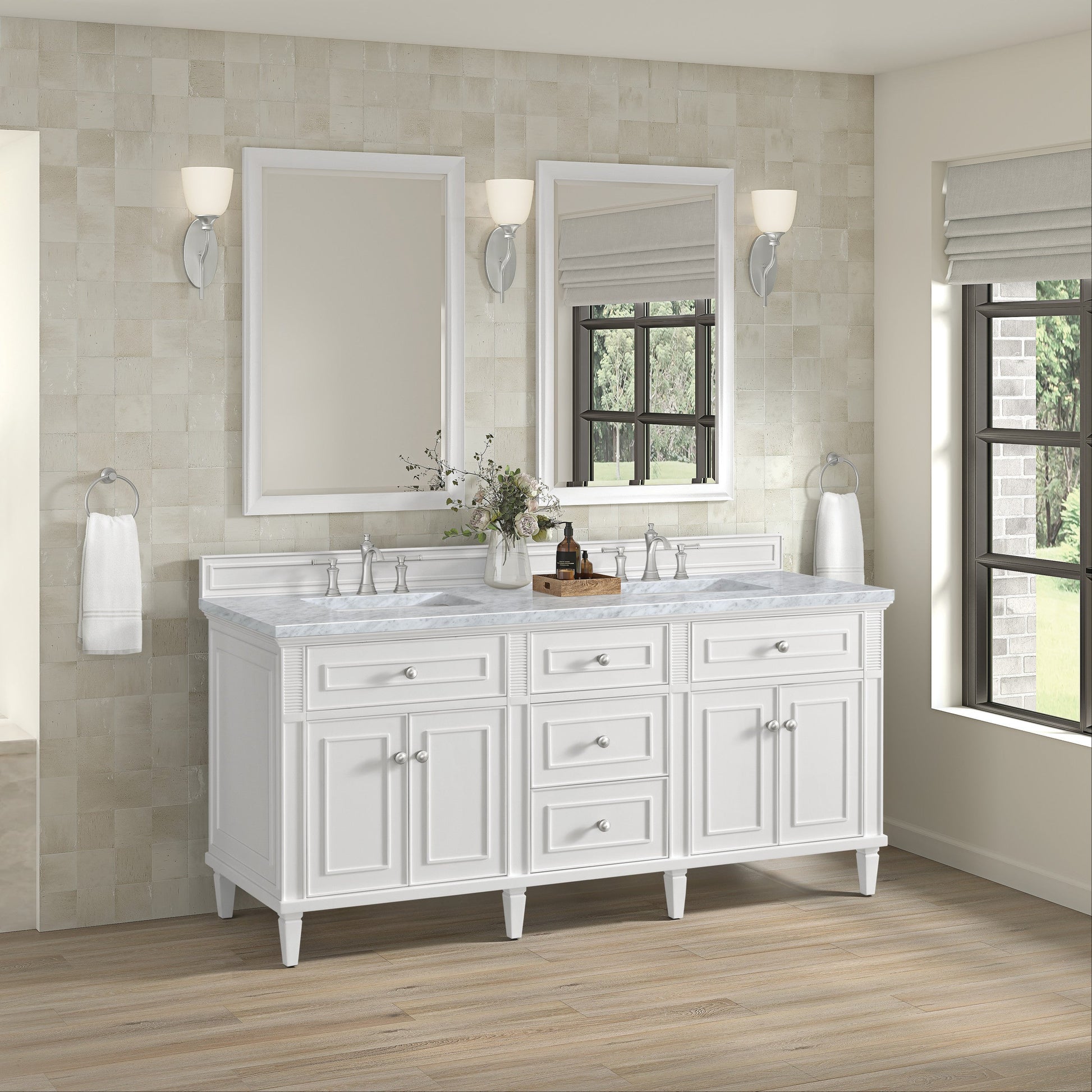 Bright White / Carrara White - 3 Faucet Holes