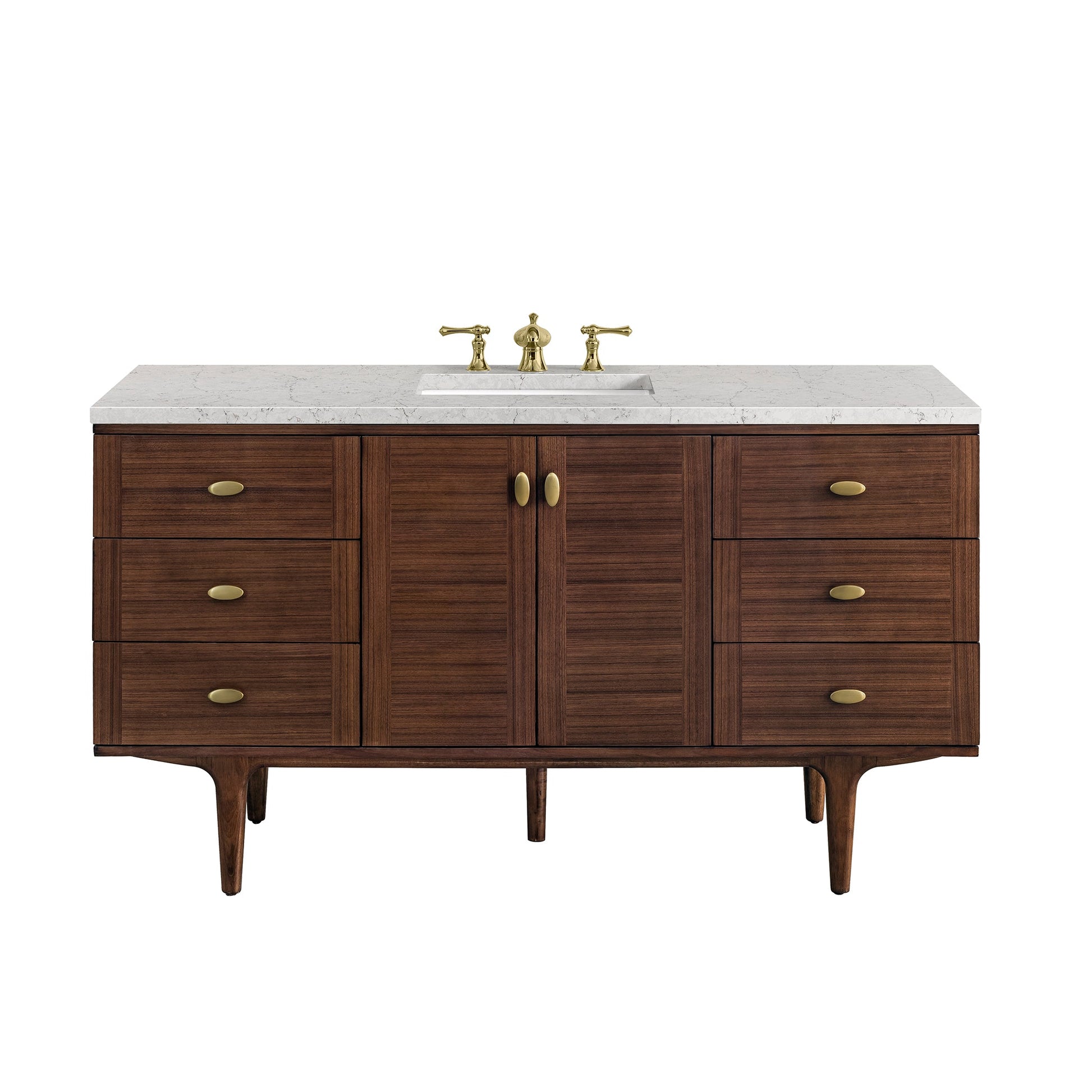 Mid-Century Walnut / Eternal Jasmine Pearl - 3 Faucet Holes