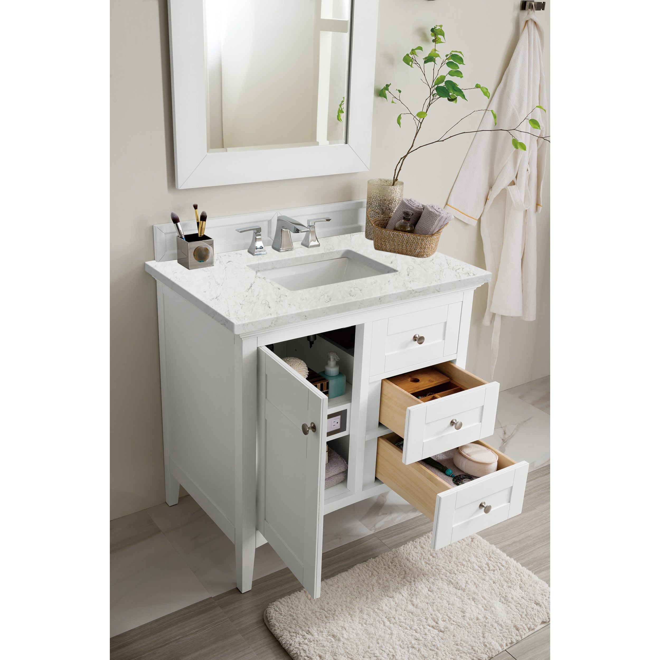 Bright White / Eternal Jasmine Pearl - 3 Faucet Holes
