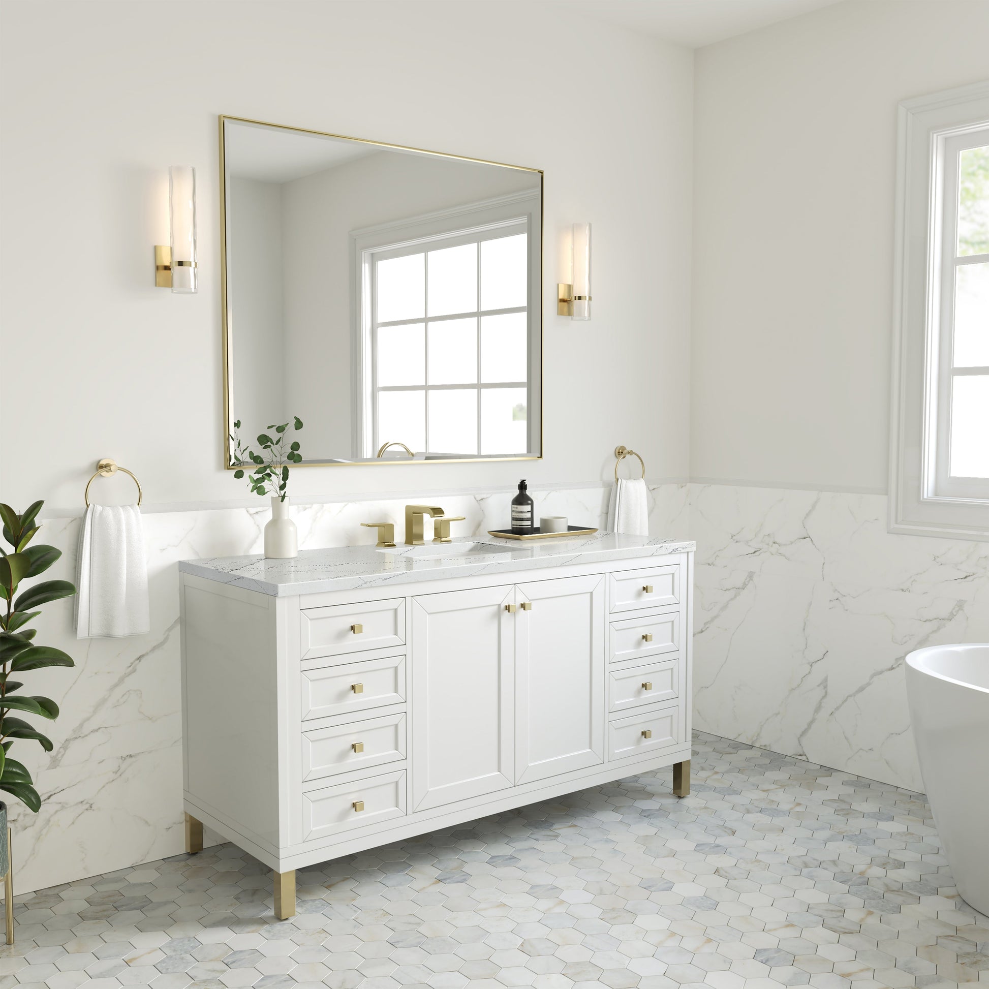 Glossy White / Ethereal Noctis - 3 Faucet Holes