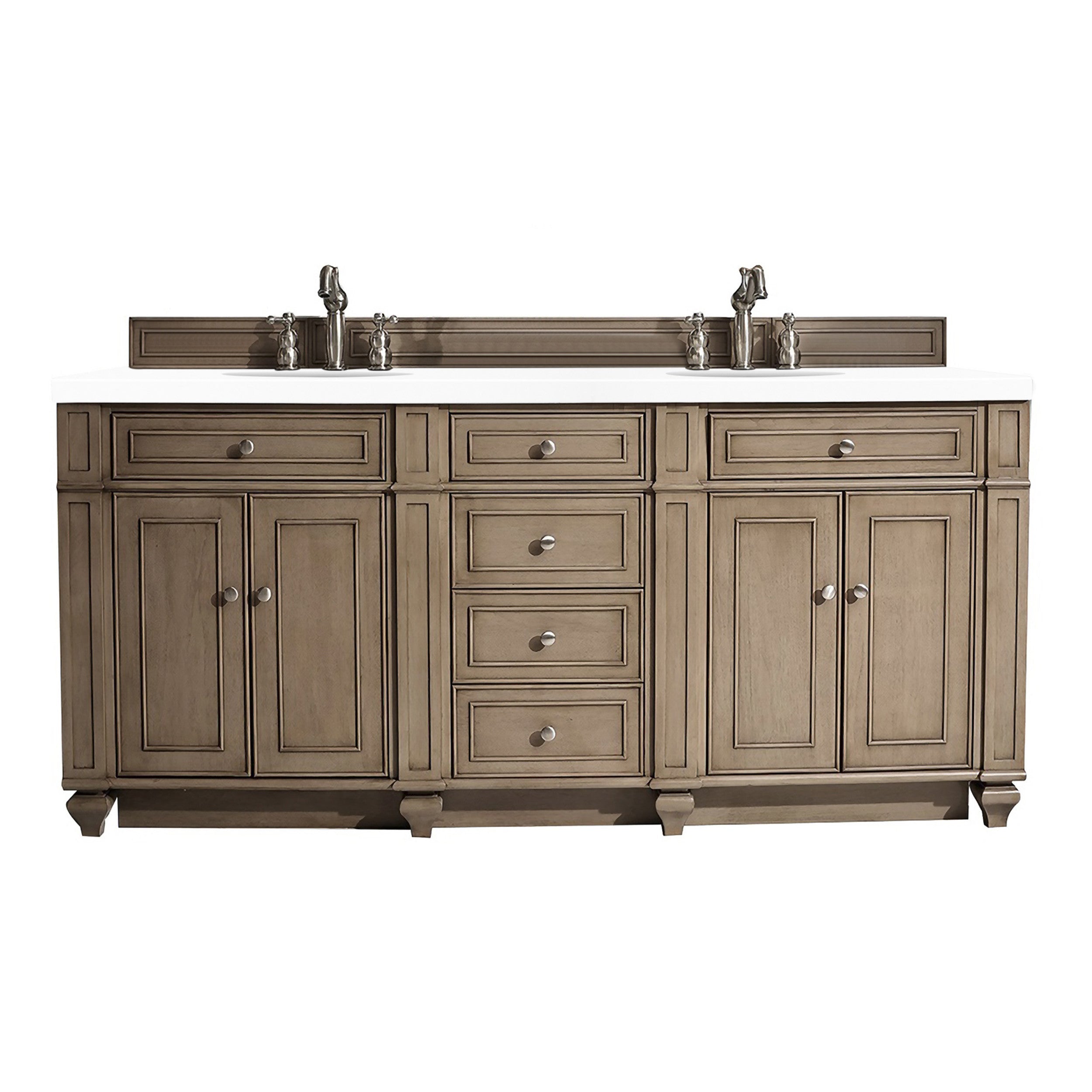 Whitewashed Walnut / White Zeus - 3 Faucet Holes