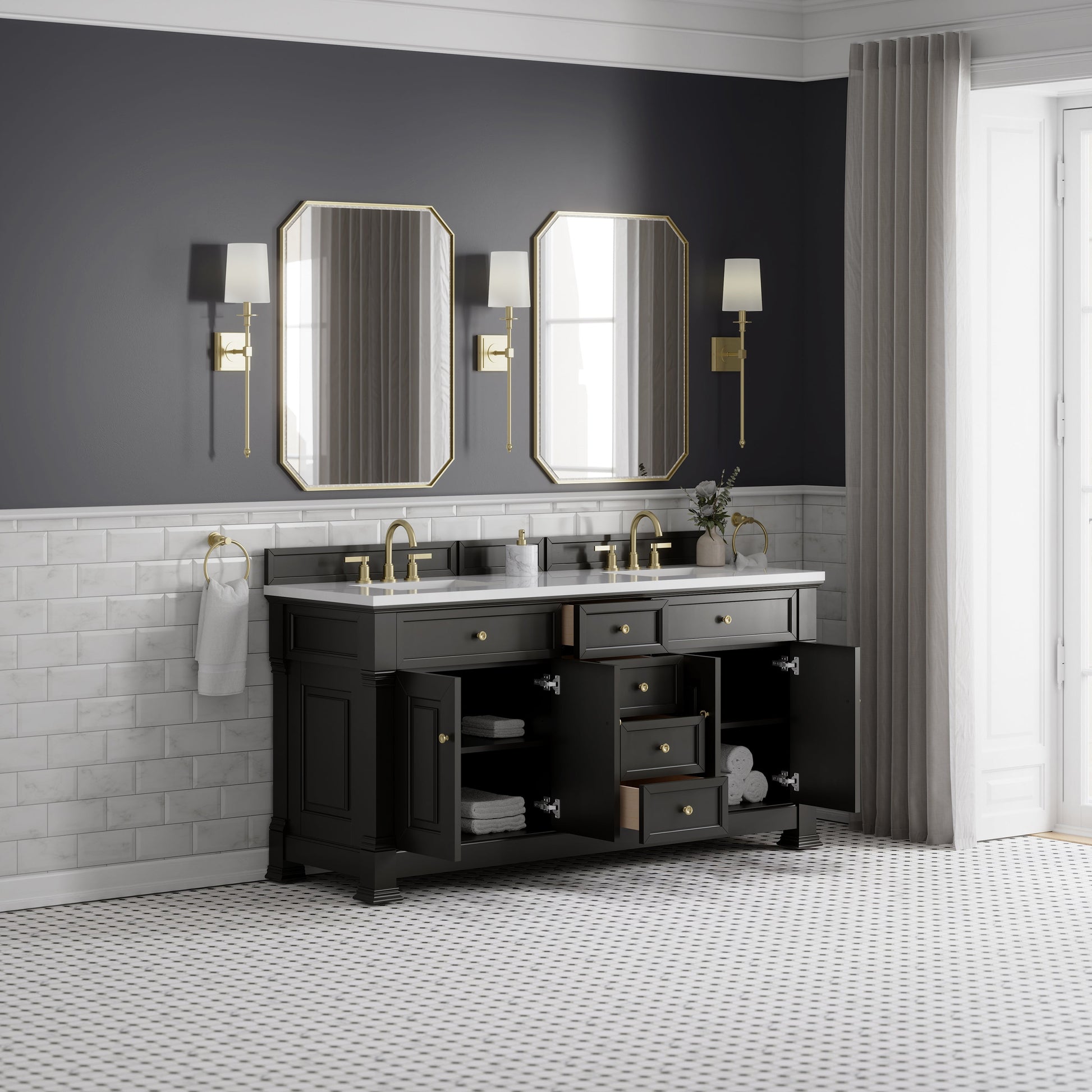 Black Onyx / White Zeus - 3 Faucet Holes