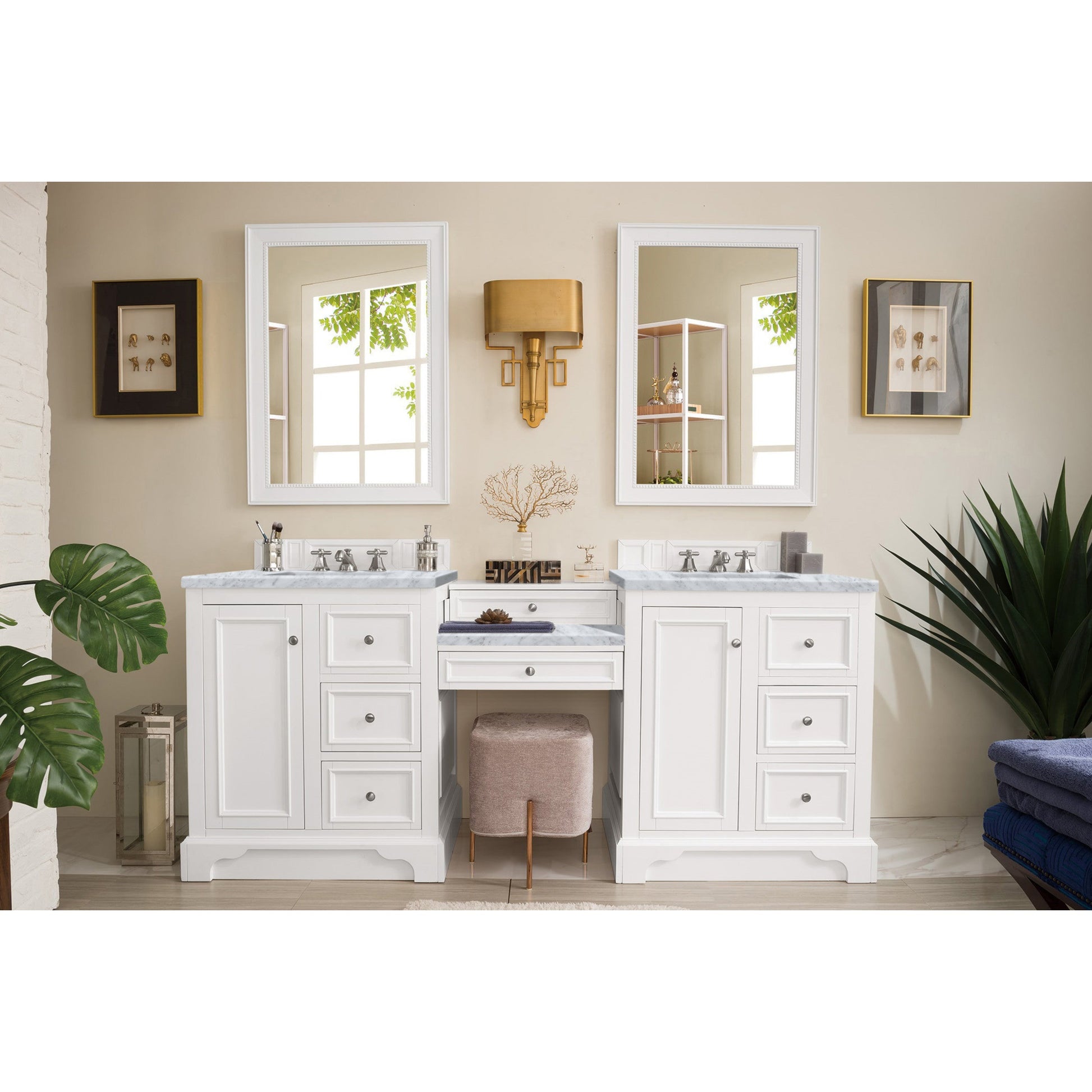 Bright White / Carrara White - 3 Faucet Holes