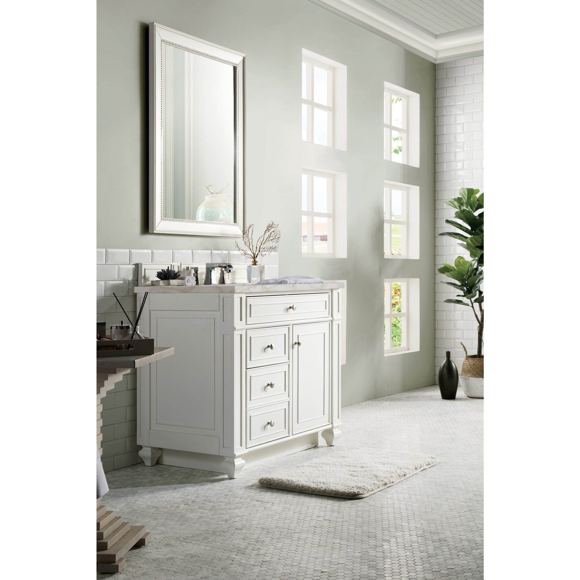 Bright White / Victorian Silver - 3 Faucet Holes