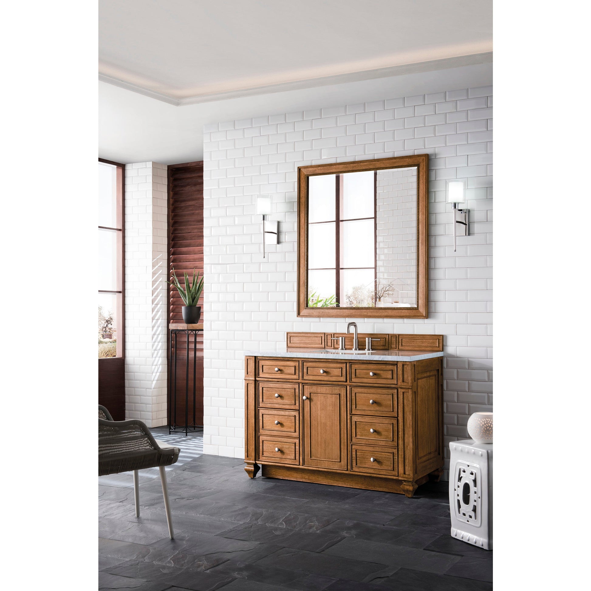 Saddle Brown / Carrara White - 3 Faucet Holes
