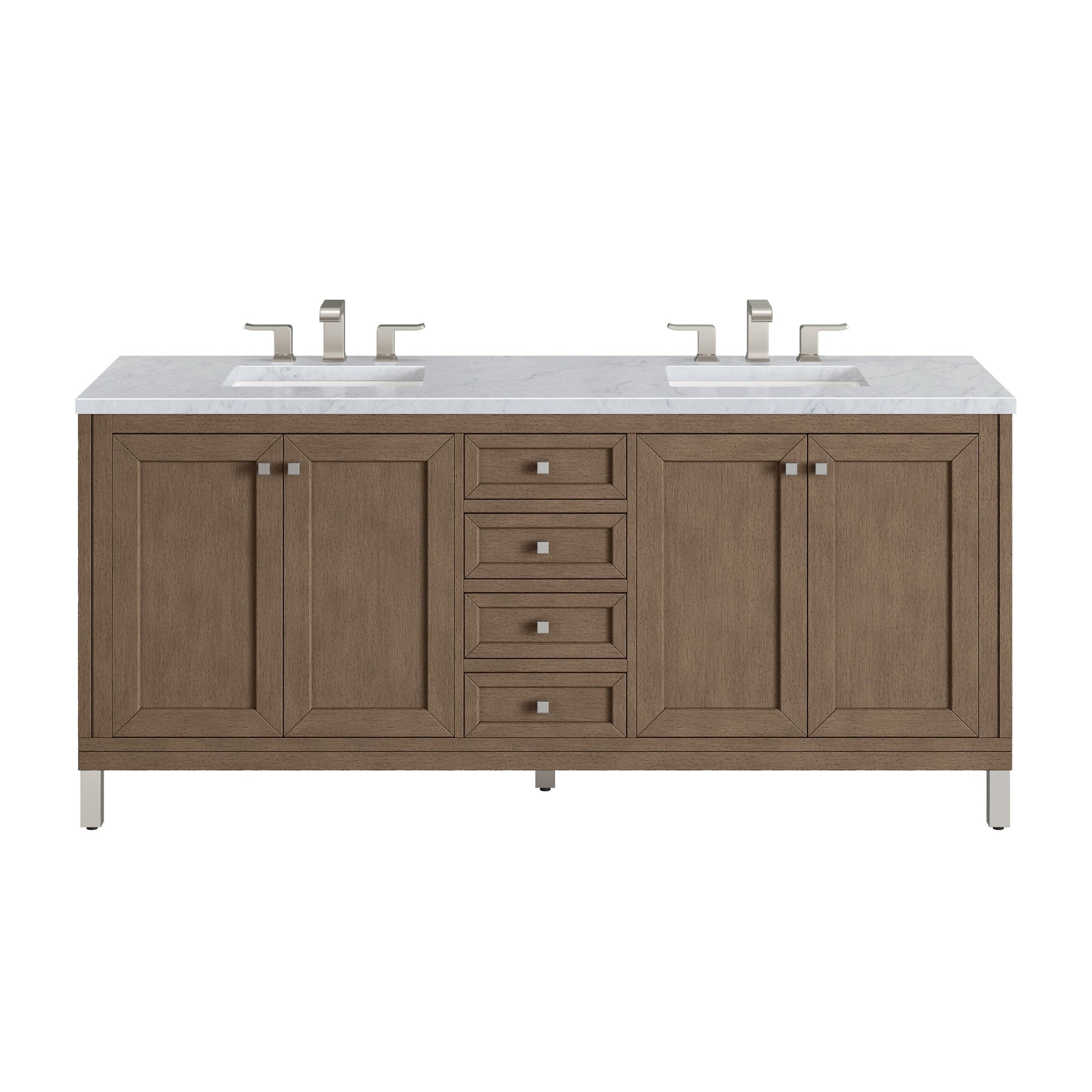 Whitewashed Walnut / Carrara White - 3 Faucet Holes