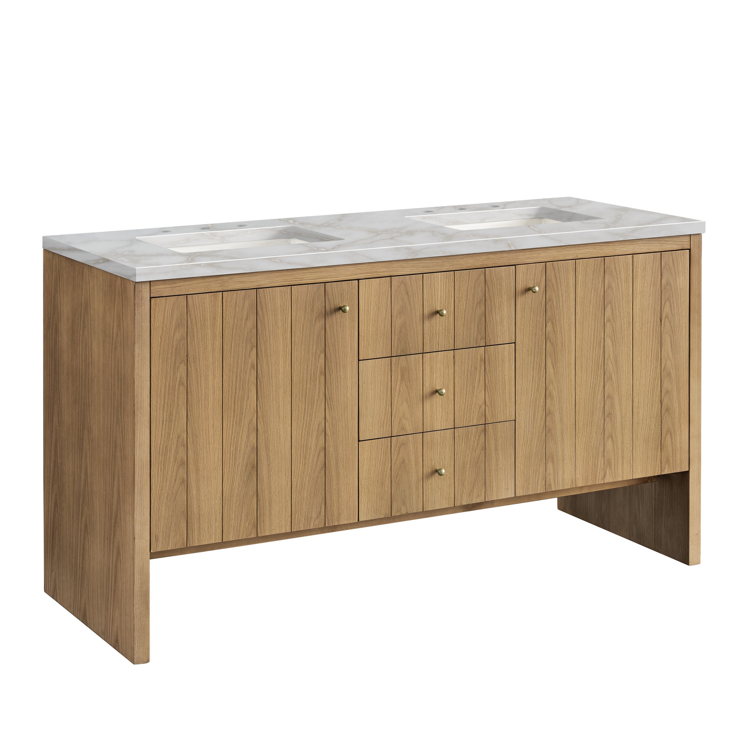 Light Natural Oak / Victorian Silver - 3 Faucet Holes