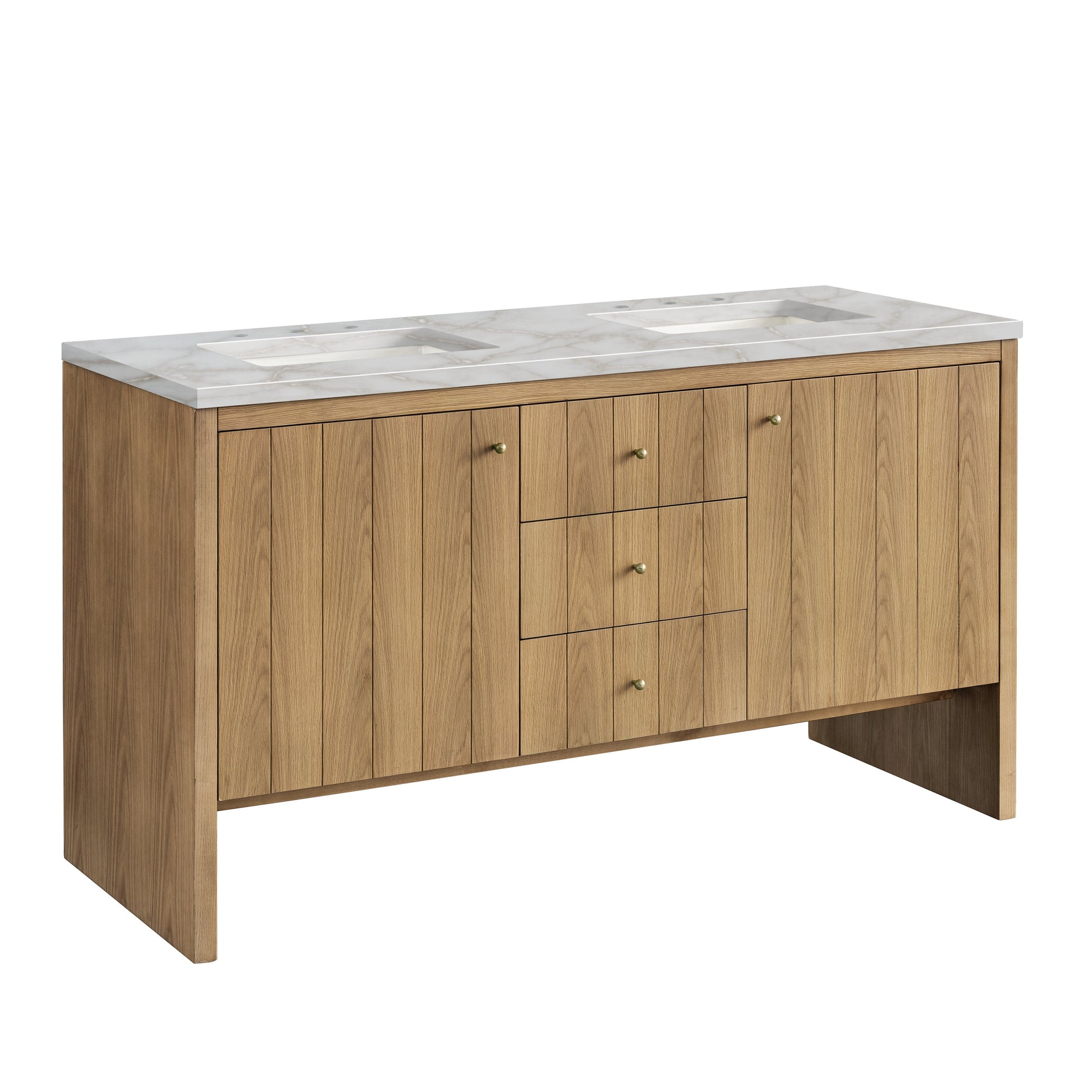 Light Natural Oak / Victorian Silver - 3 Faucet Holes