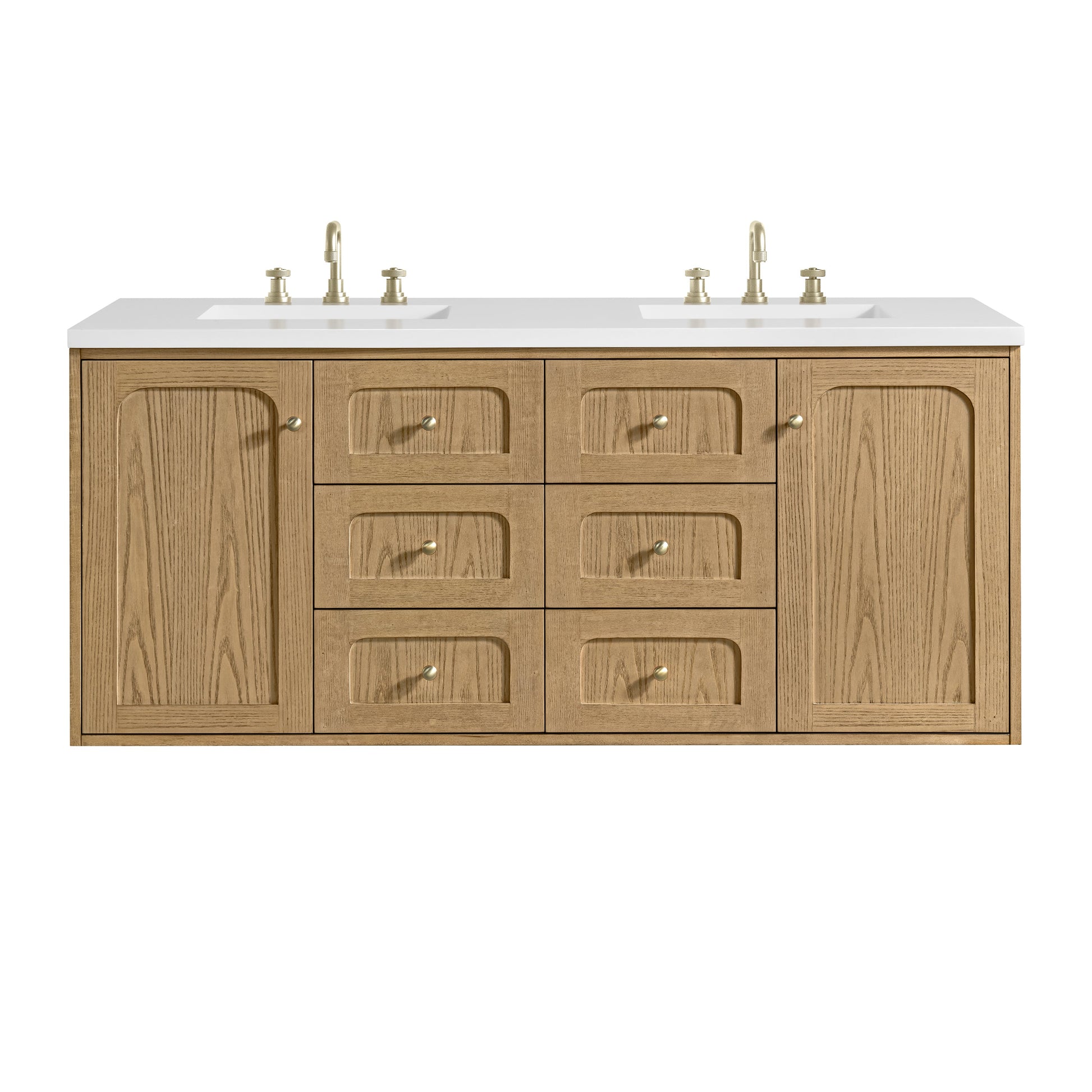 Light Natural Oak / White Zeus - 3 Faucet Holes