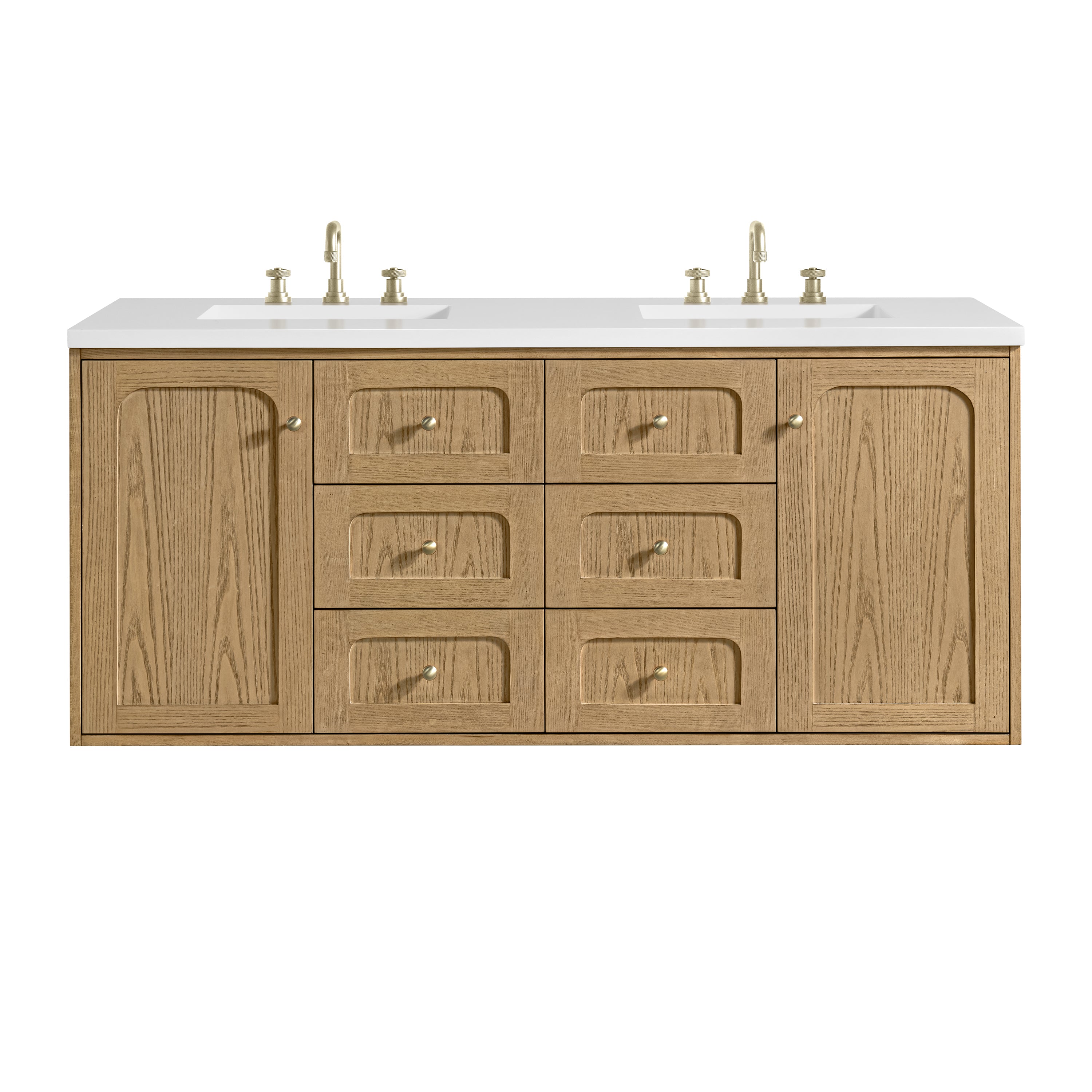 Light Natural Oak / White Zeus - 3 Faucet Holes