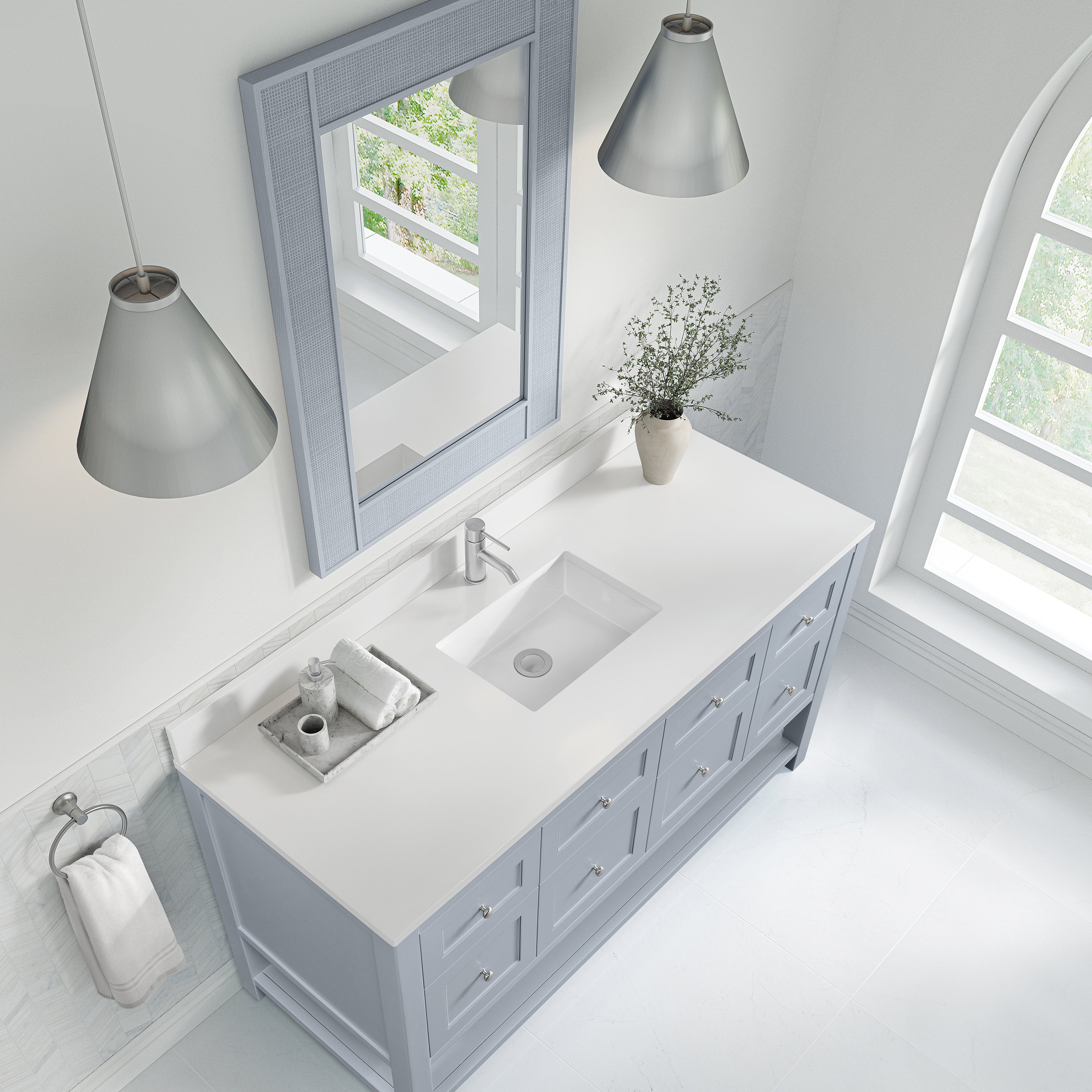 Serenity Blue / White Zeus - 1 Faucet Hole
