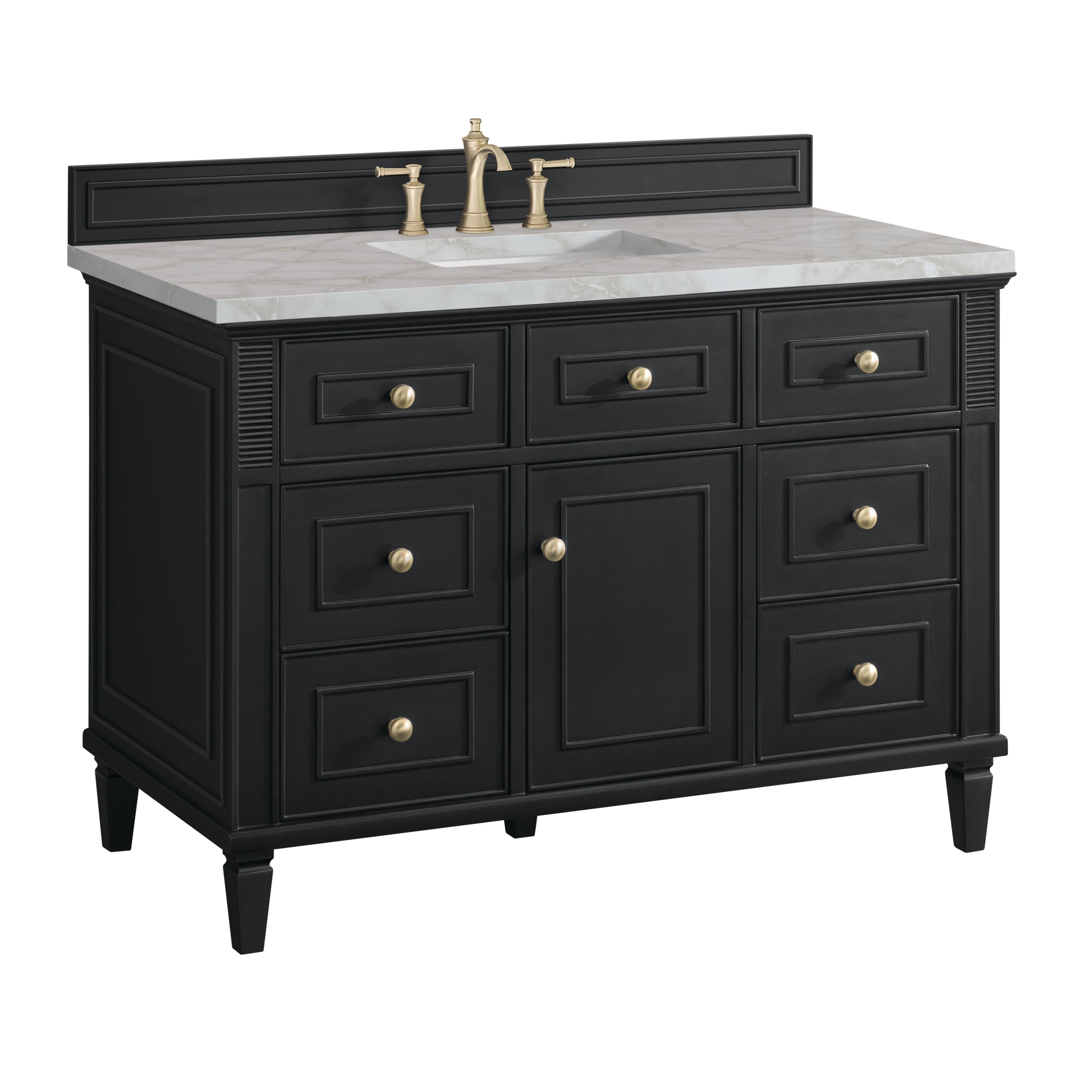 Black Onyx / Victorian Silver - 3 Faucet Holes