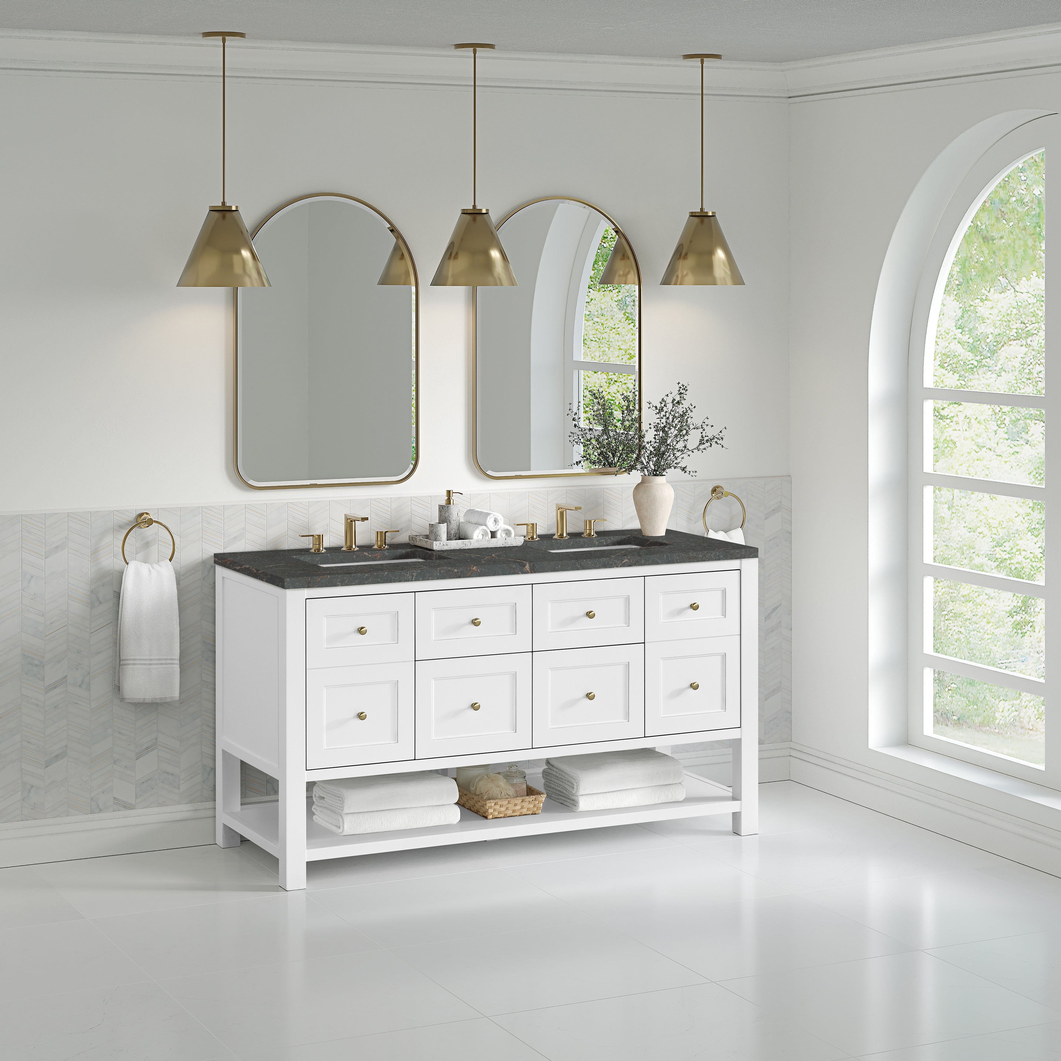 Bright White / Parisien Bleu - 3 Faucet Holes