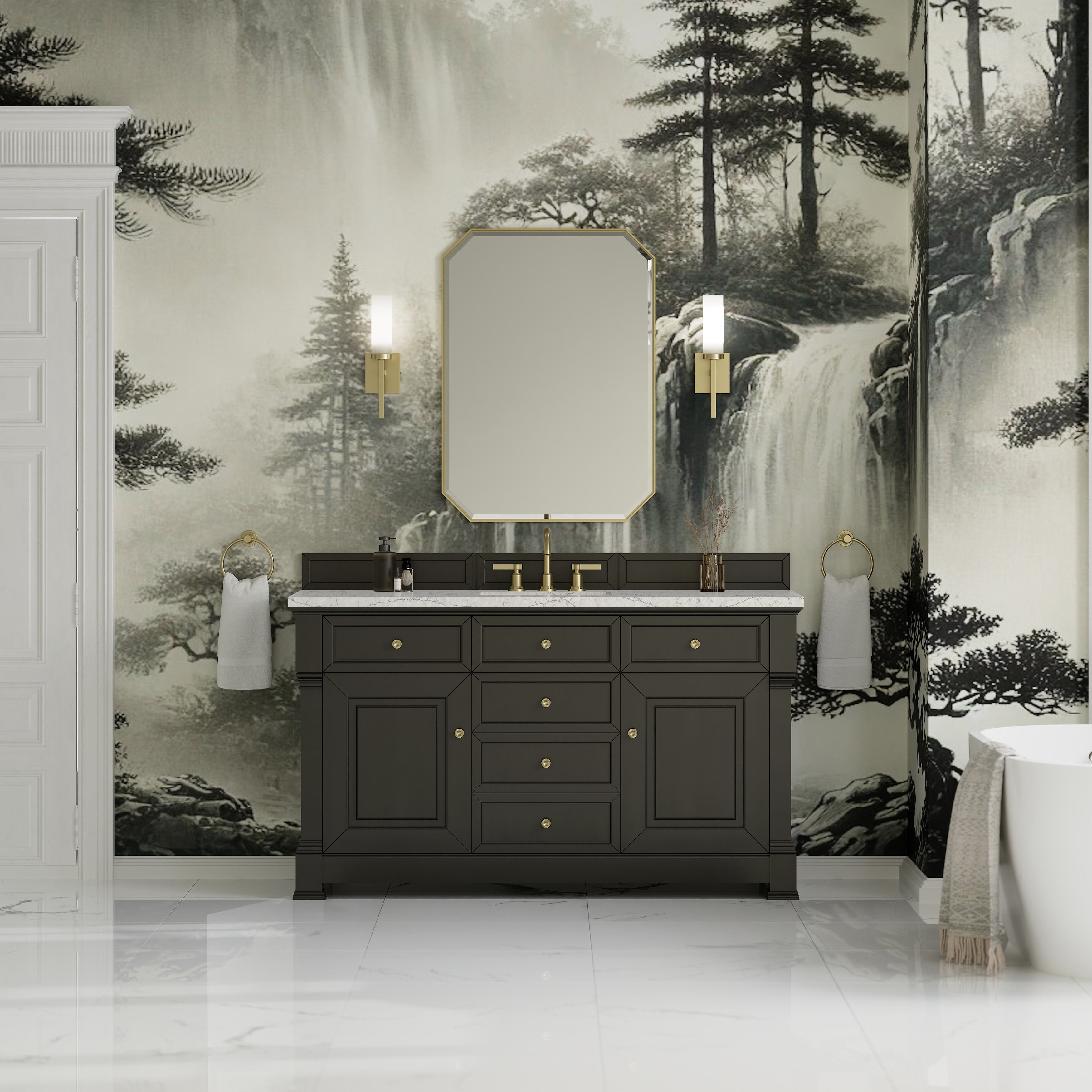 Black Onyx / Eternal Jasmine Pearl - 3 Faucet Holes
