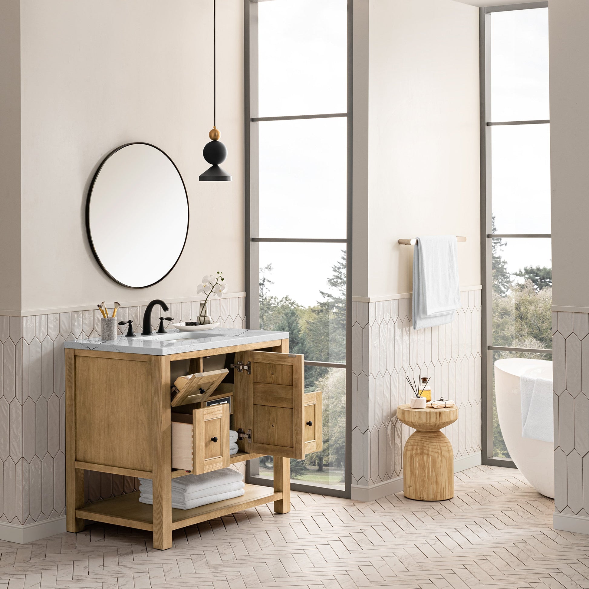 Light Natural Oak / Ethereal Noctis - 3 Faucet Holes