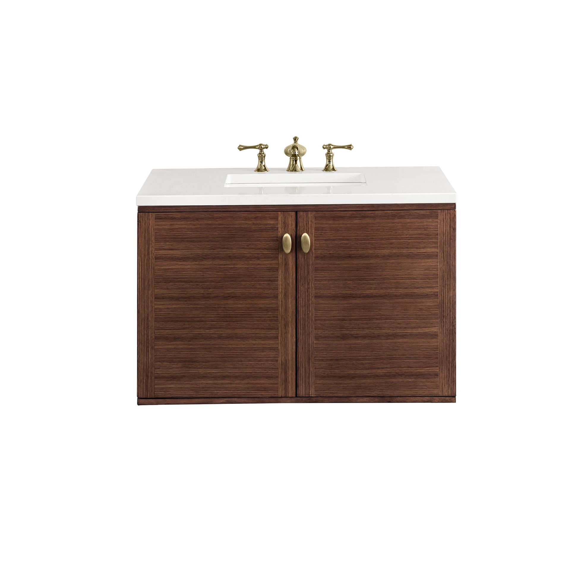 Mid-Century Walnut / White Zeus - 3 Faucet Holes