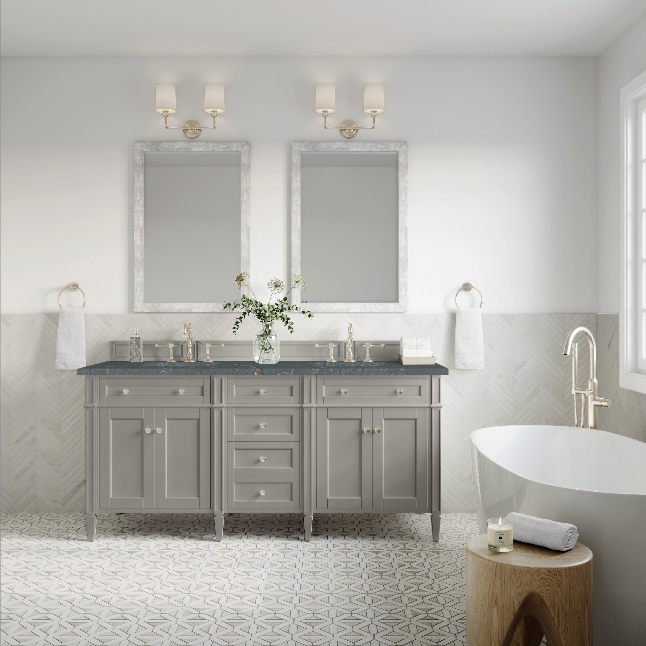 Urban Gray / Parisien Bleu - 3 Faucet Holes