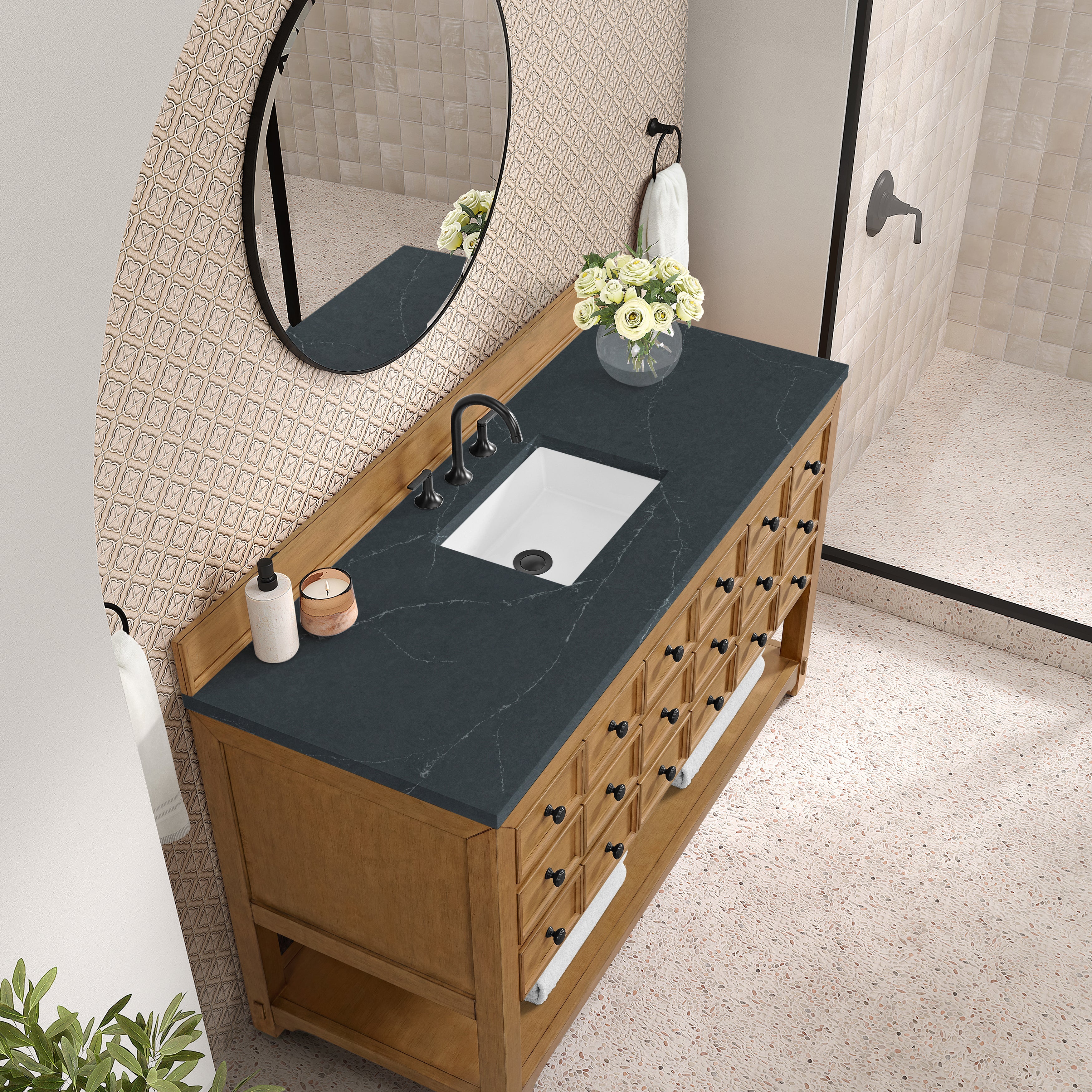 Amber Birch / Charcoal Soapstone - 3 Faucet Holes