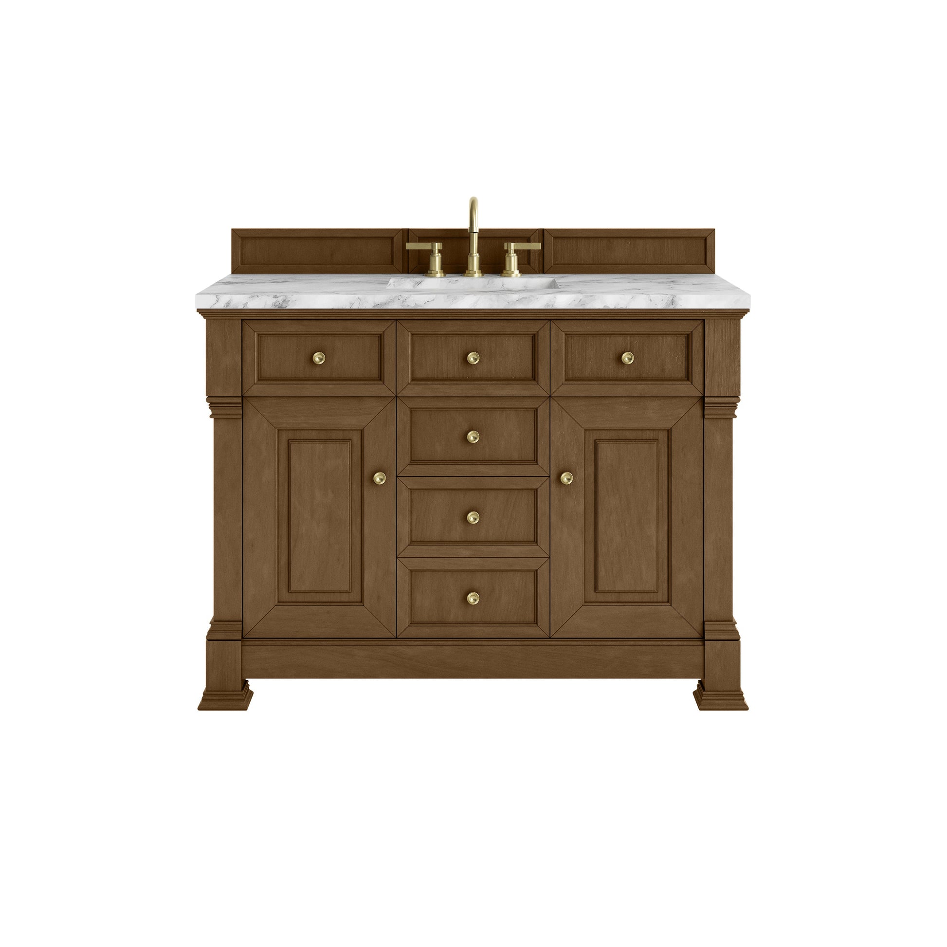 Honey Oak / Carrara White - 3 Faucet Holes