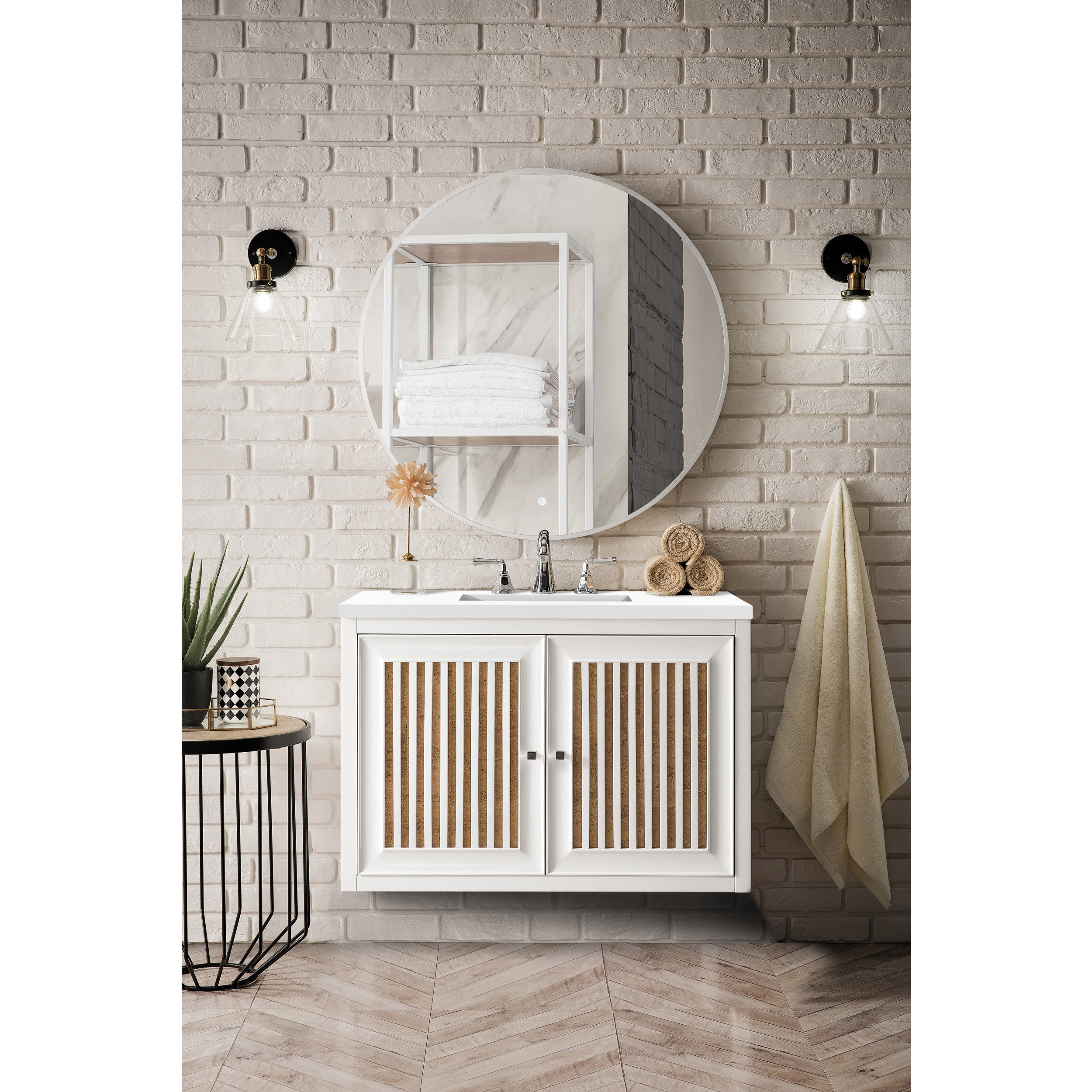 Glossy White / White Zeus - 3 Faucet Holes