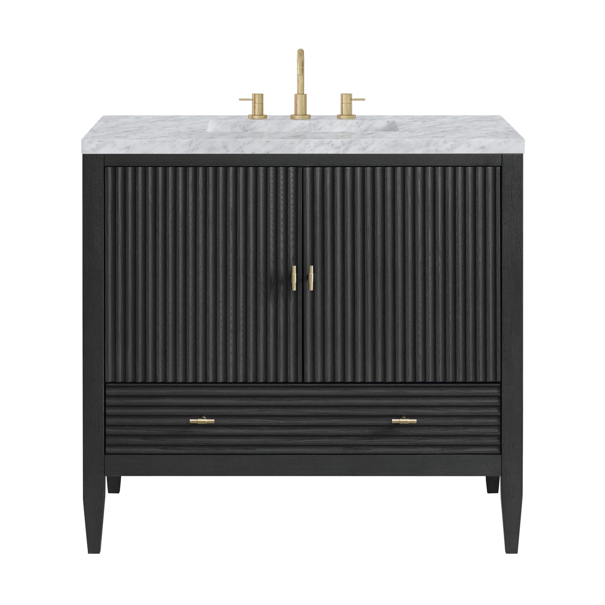 Carbon Oak / Carrara White - 3 Faucet Holes