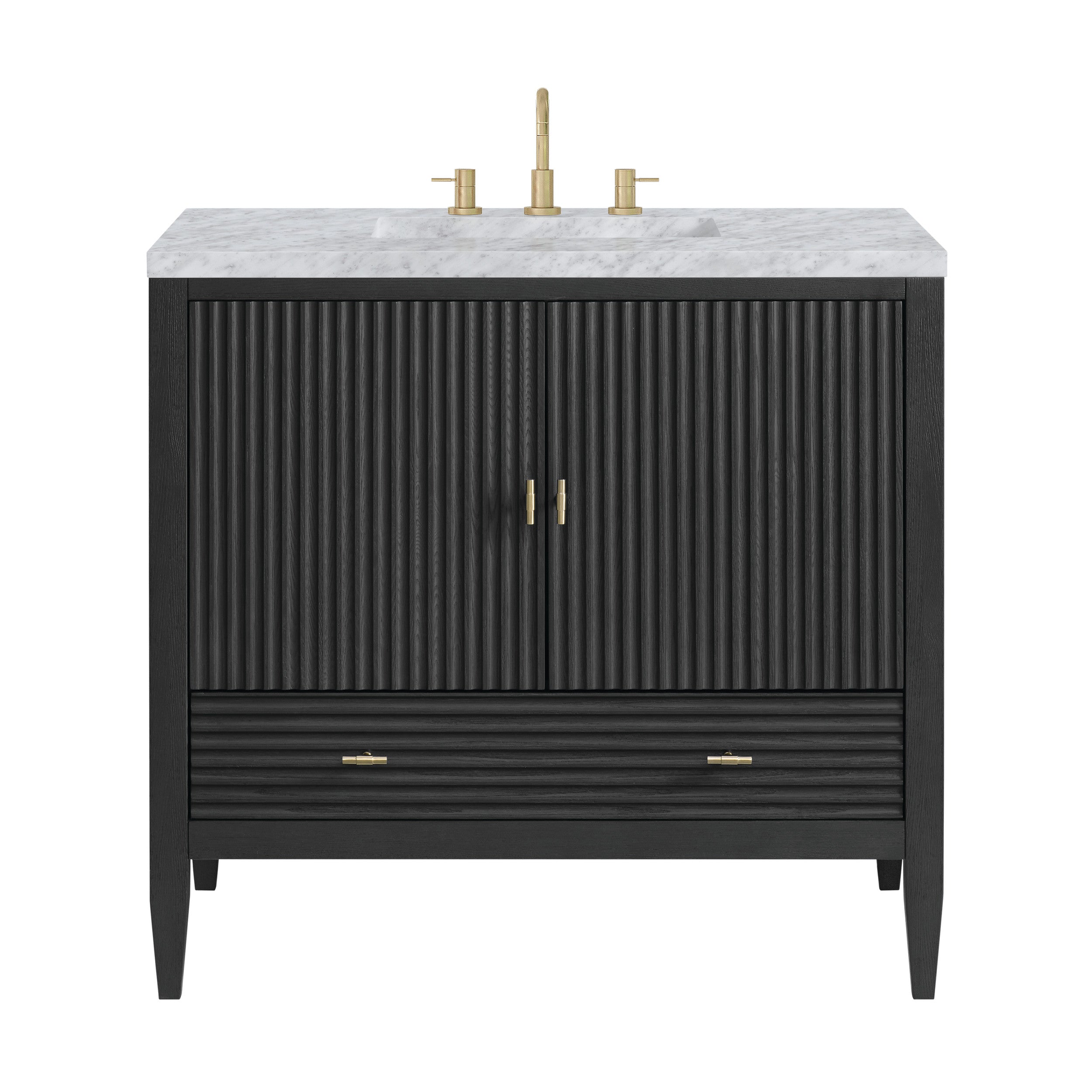 Carbon Oak / Carrara White - 3 Faucet Holes