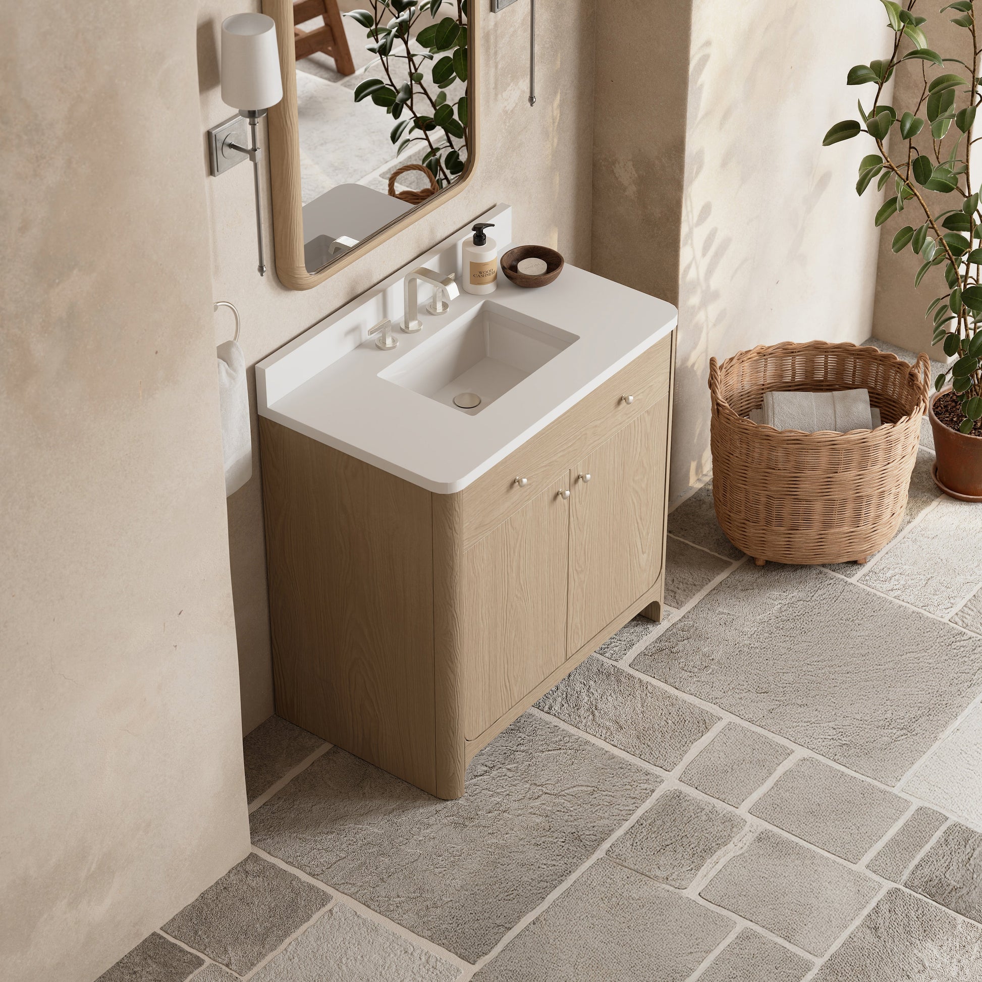 Coastal Driftwood / White Zeus - 3 Faucet Hole