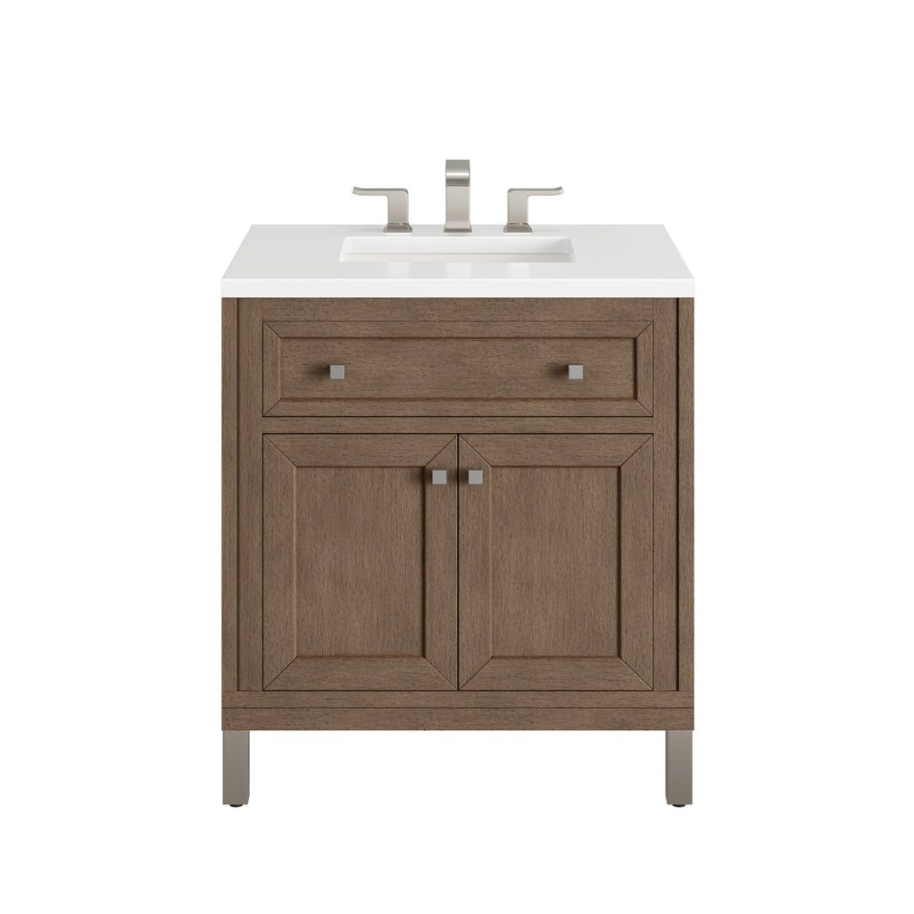 Whitewashed Walnut / White Zeus - 3 Faucet Holes