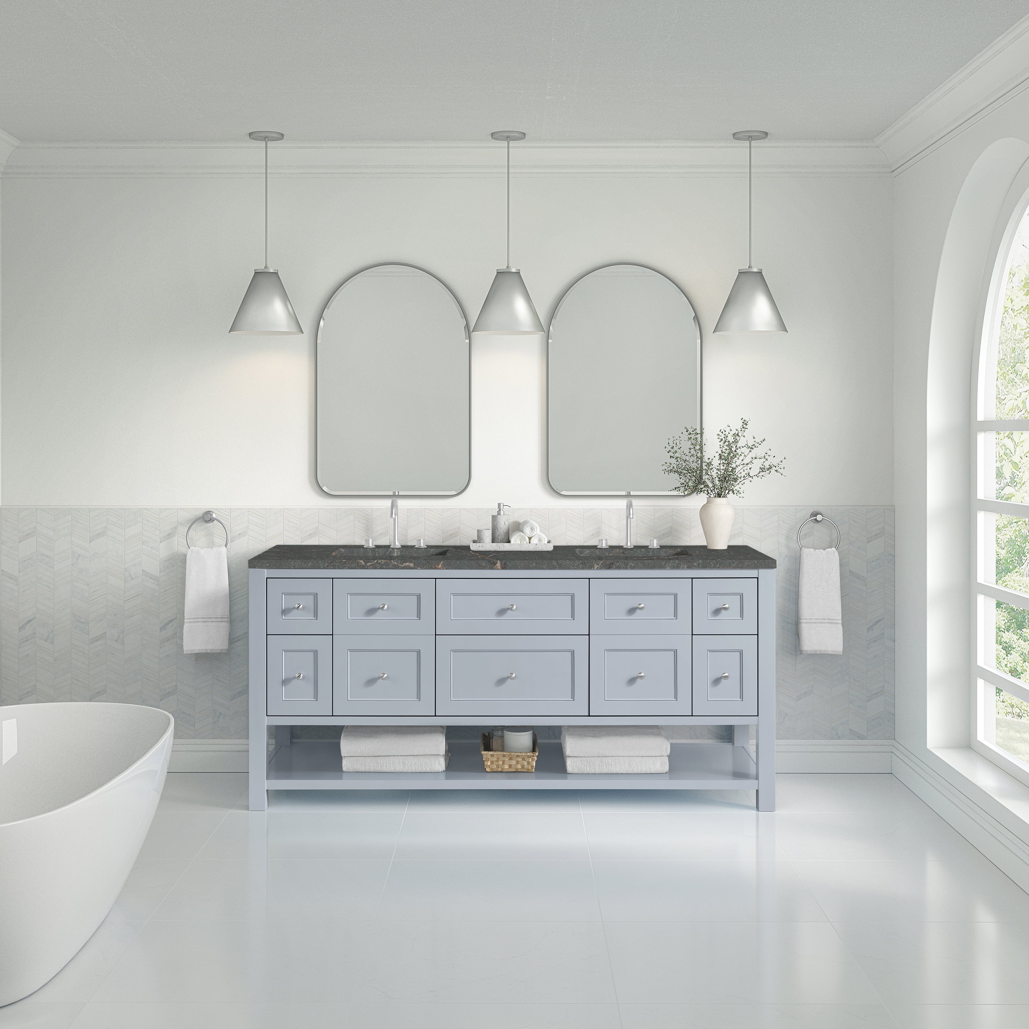 Serenity Blue / Parisien Bleu - 3 Faucet Holes