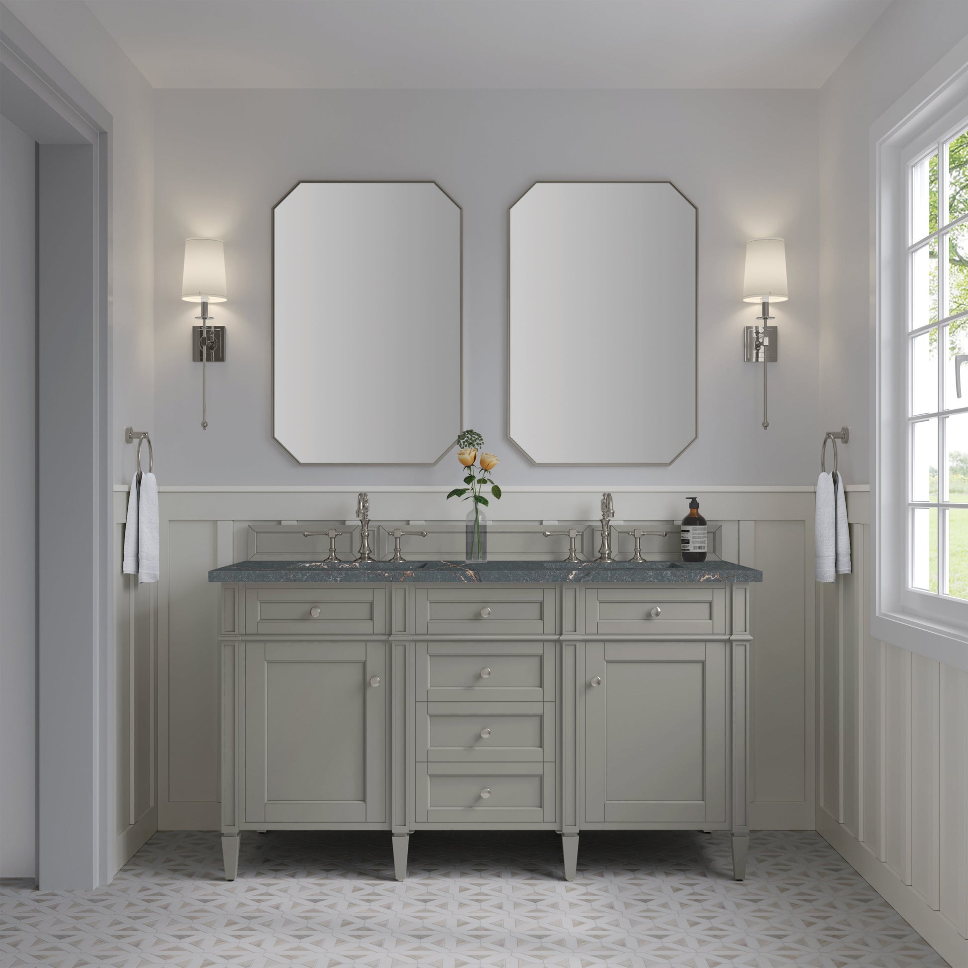 Urban Gray / Parisien Bleu - 3 Faucet Holes