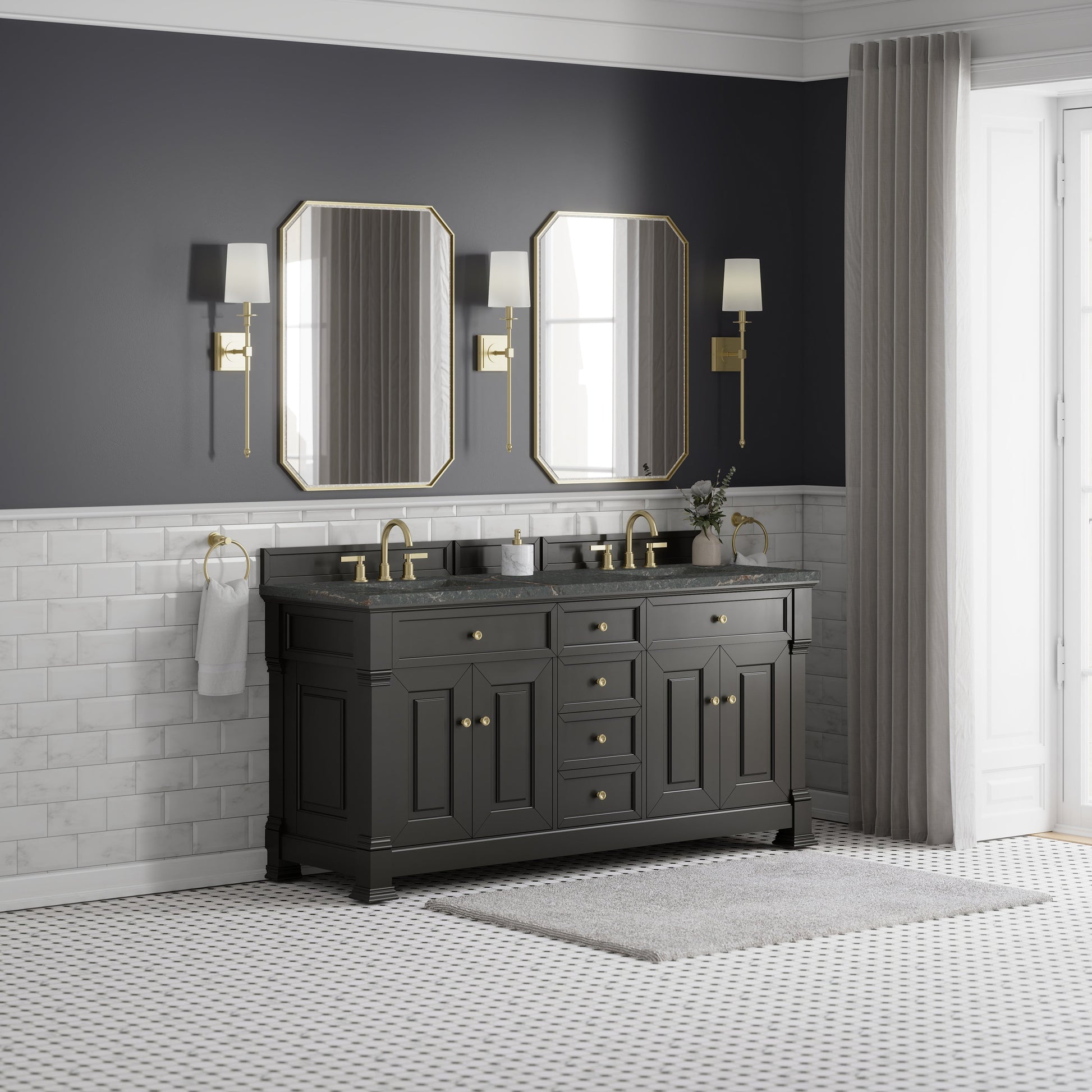 Black Onyx / Parisien Bleu - 3 Faucet Holes