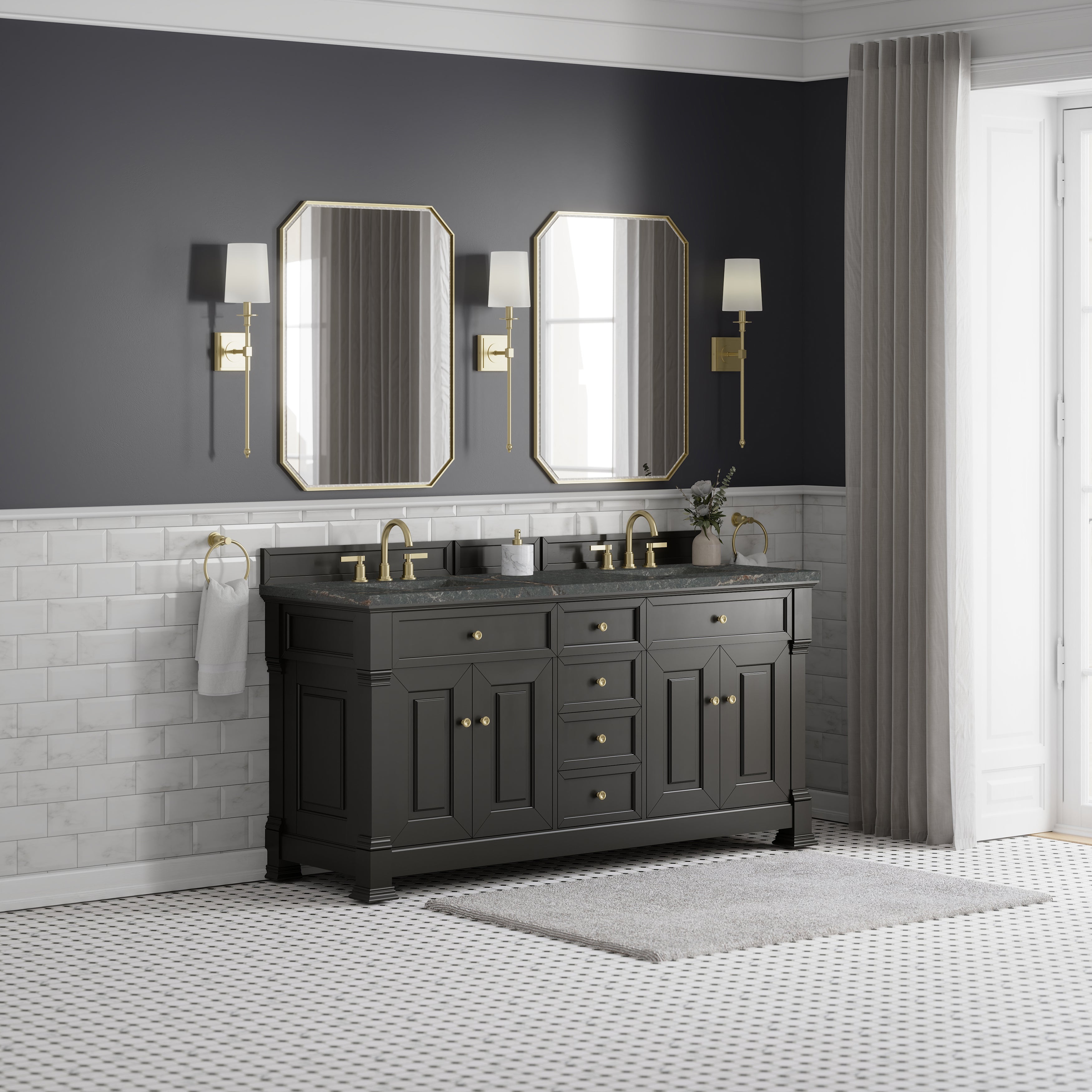 Black Onyx / Parisien Bleu - 3 Faucet Holes