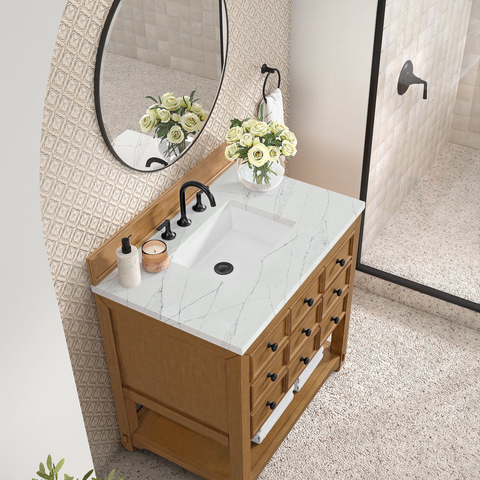 Light Natural Oak / Ethereal Noctis - 3 Faucet Holes