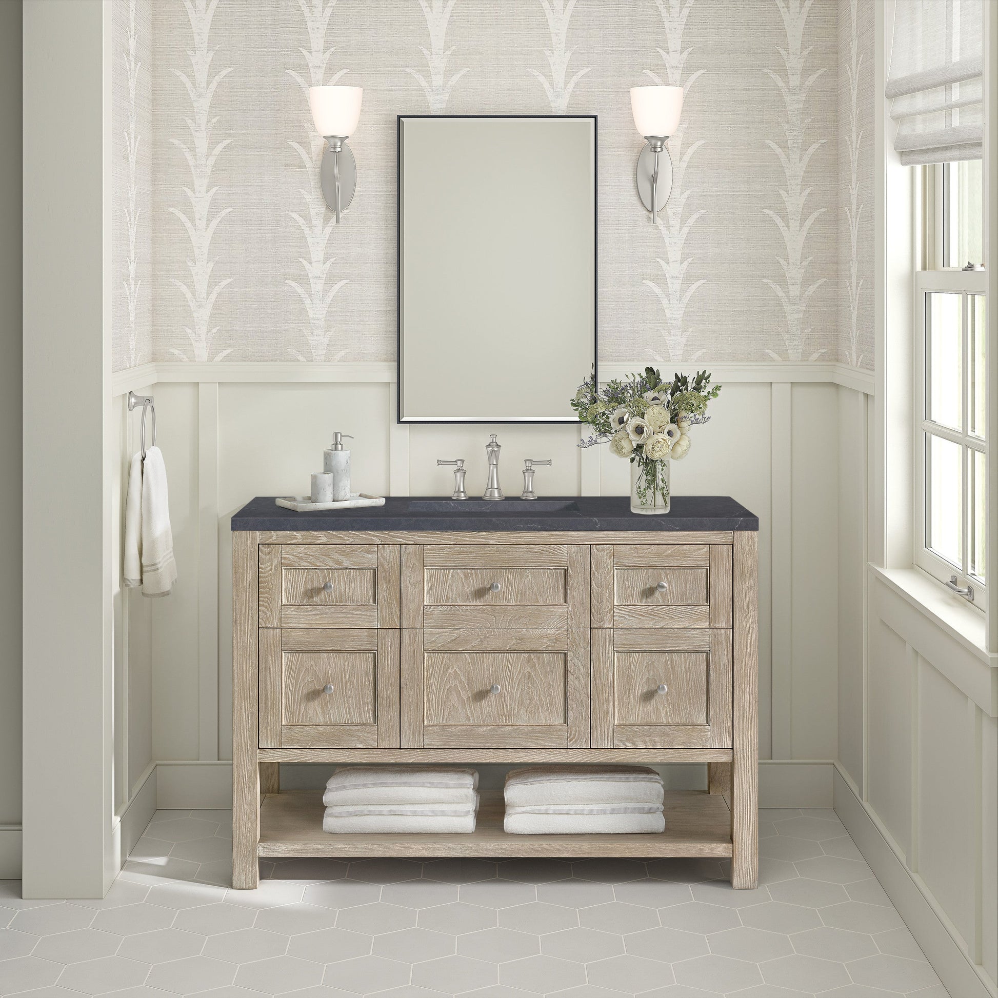 Whitewashed Oak / Charcoal Soapstone - 3 Faucet Holes