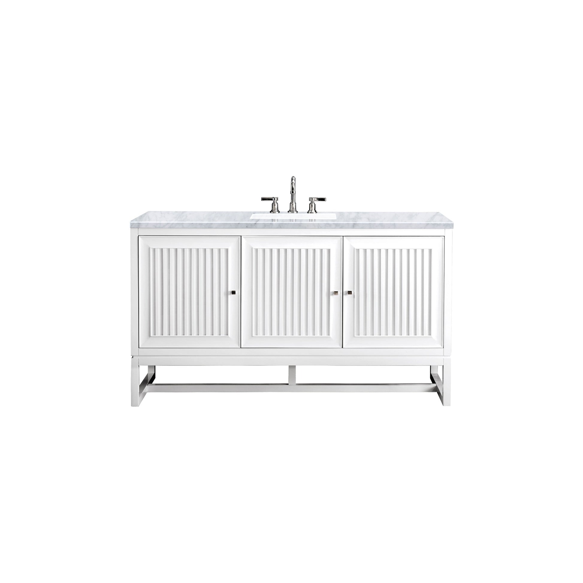 Glossy White / Carrara White - 3 Faucet Holes