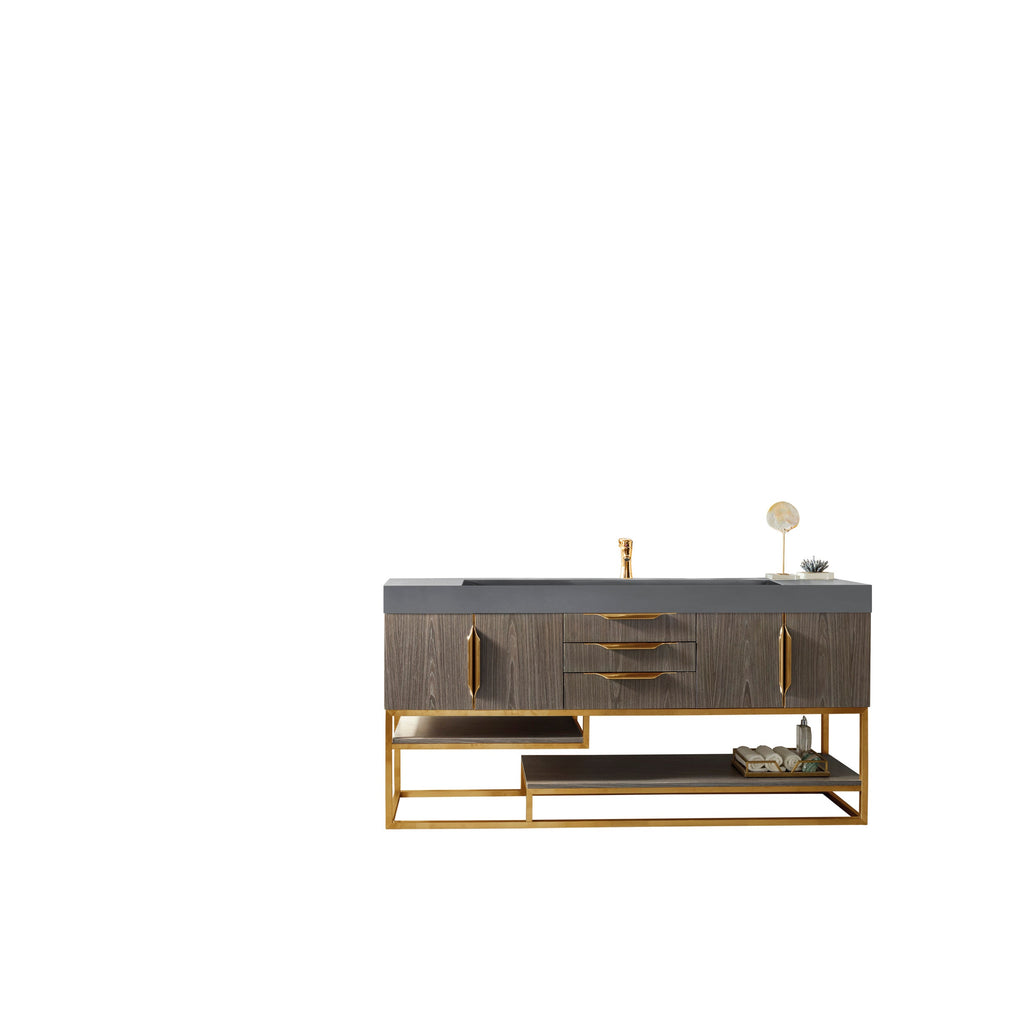 Ash Gray / Radiant Gold / Dusk Grey Glossy - 1 Faucet Hole