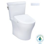 Toto Washlet+ Aquia IV Arc Two Piece Elongated Dual Flush 1.28 and 0.9 GPF Toilet with Auto Flush S7A Contemporary Bidet Seat